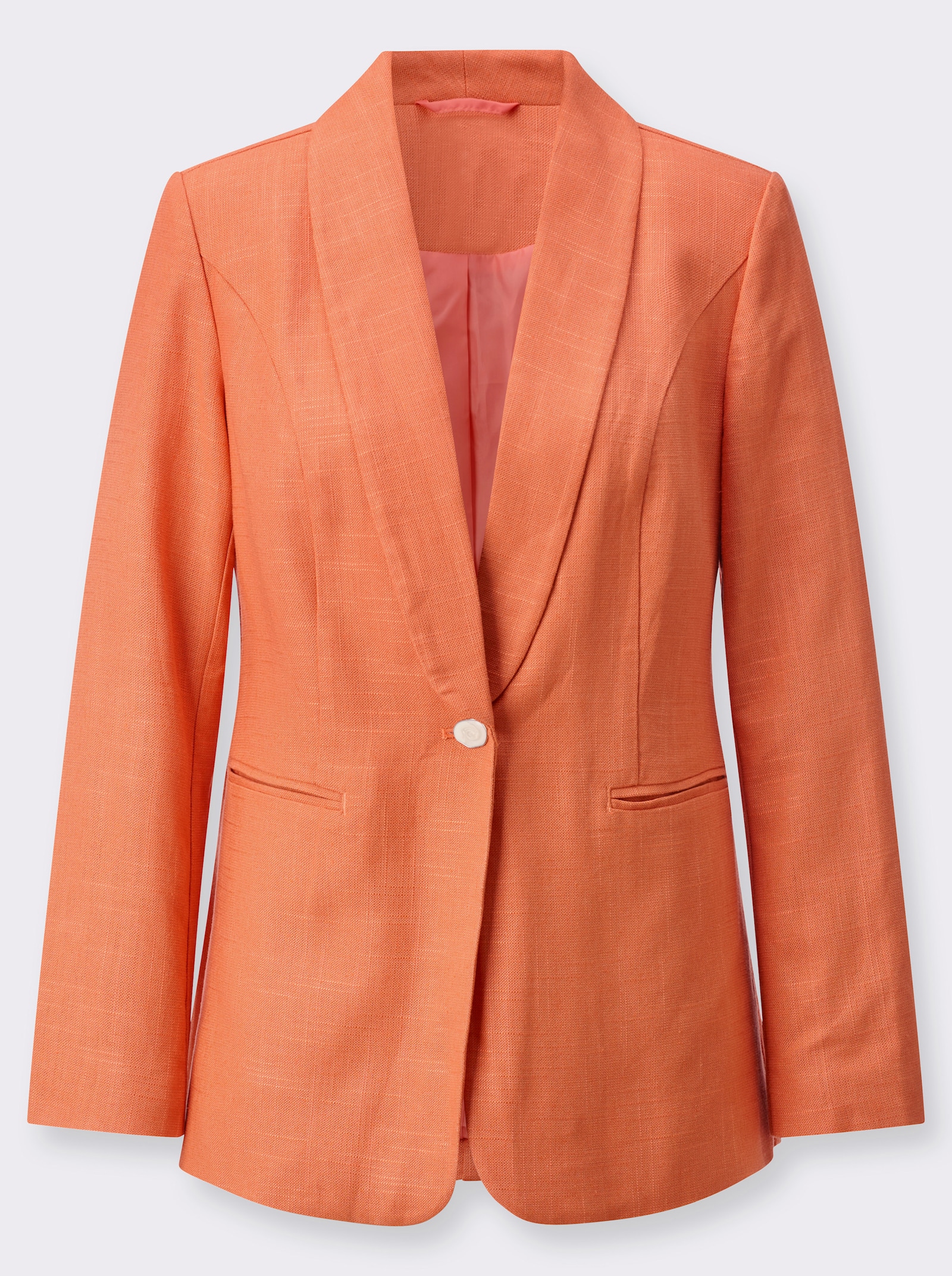 Blazer mit Leinen-Anteil - papaya