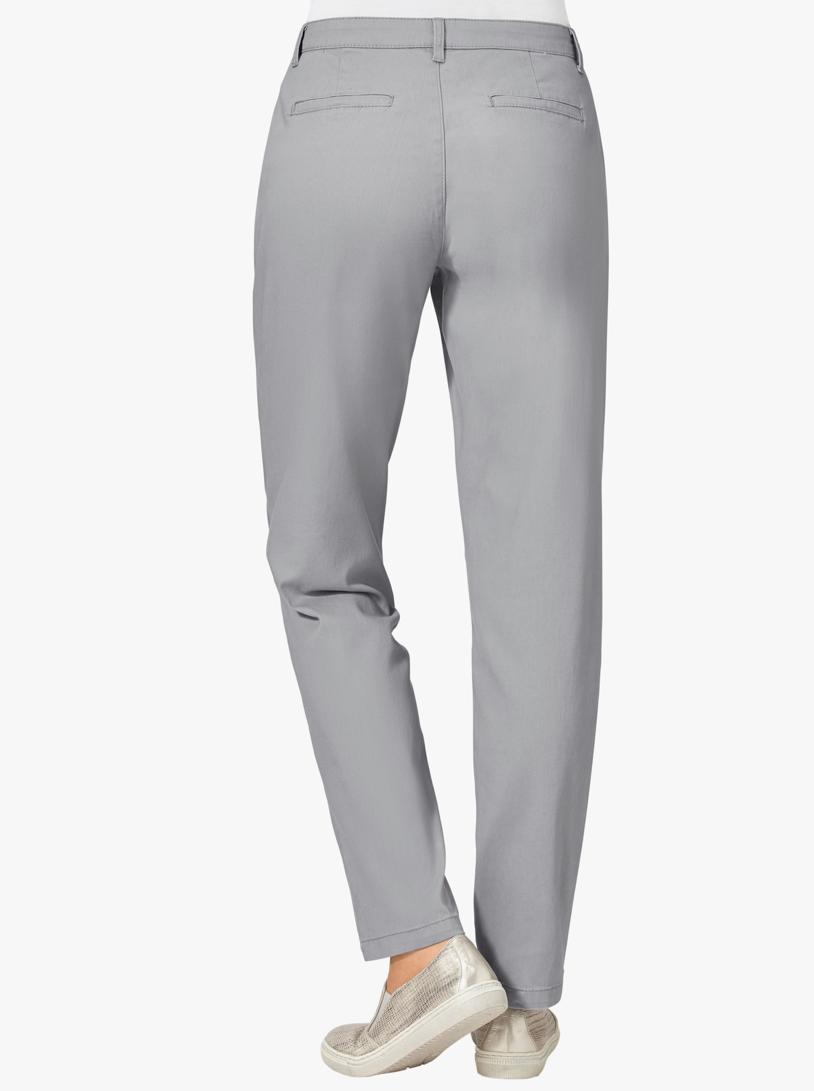 Boyfriend-Hose mit Gürtelschlaufen - grau
