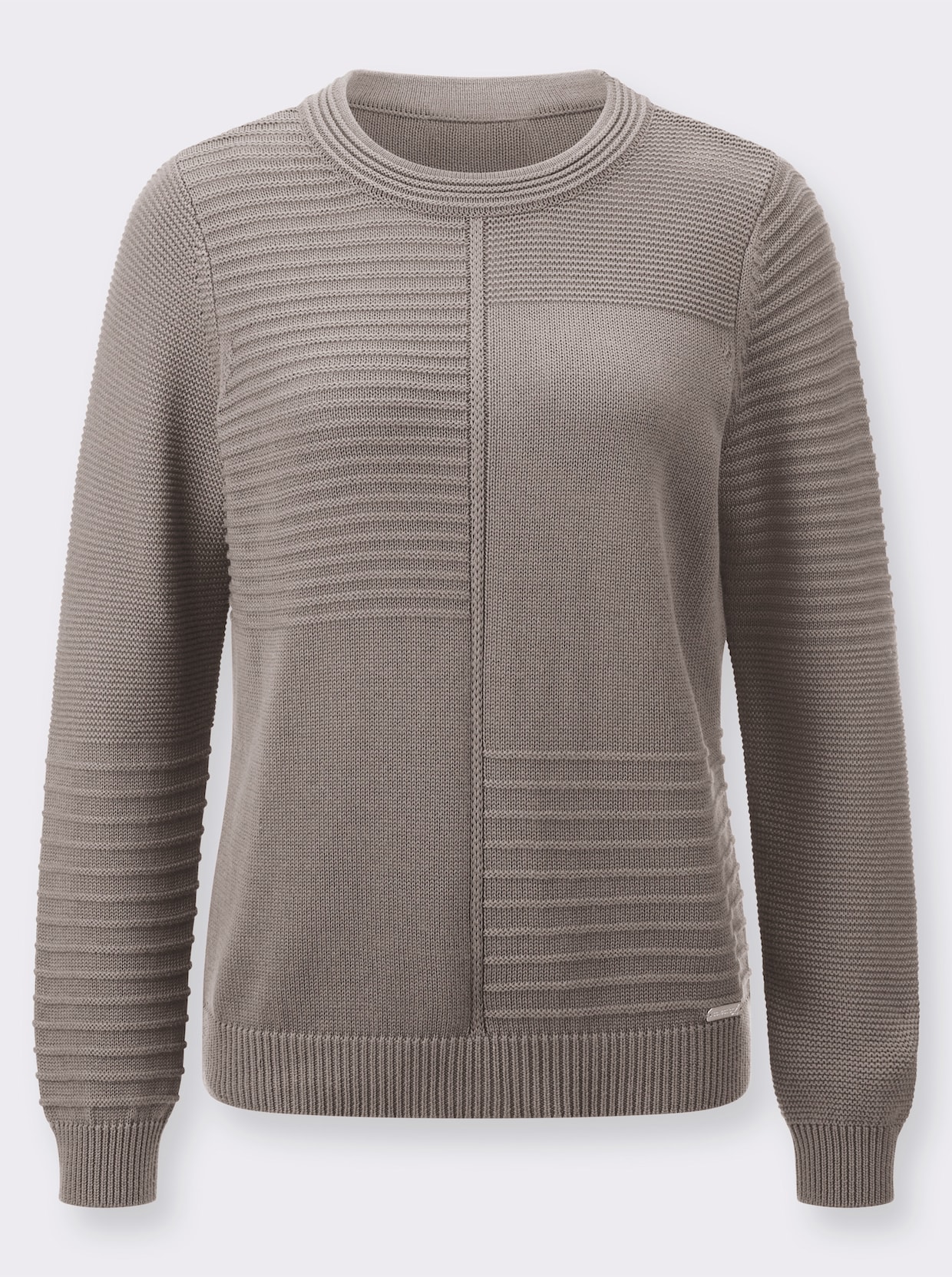 Pullover met ronde hals - taupe
