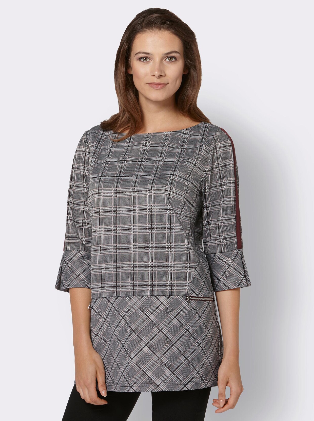 3/4-Arm-Shirt - burgund