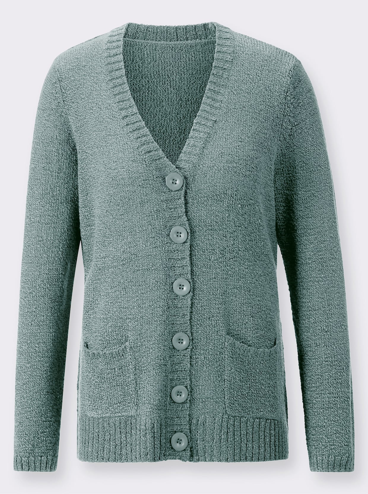 Strickjacke - kalkmint-meliert