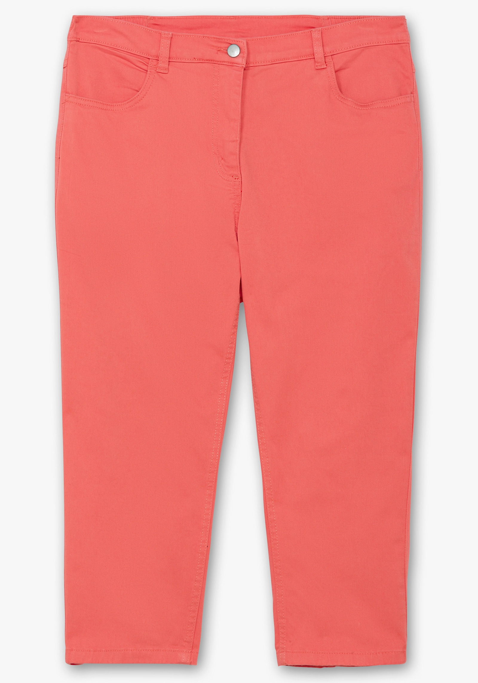 3/4-Jeans mit Zier-Schnürungen - koralle