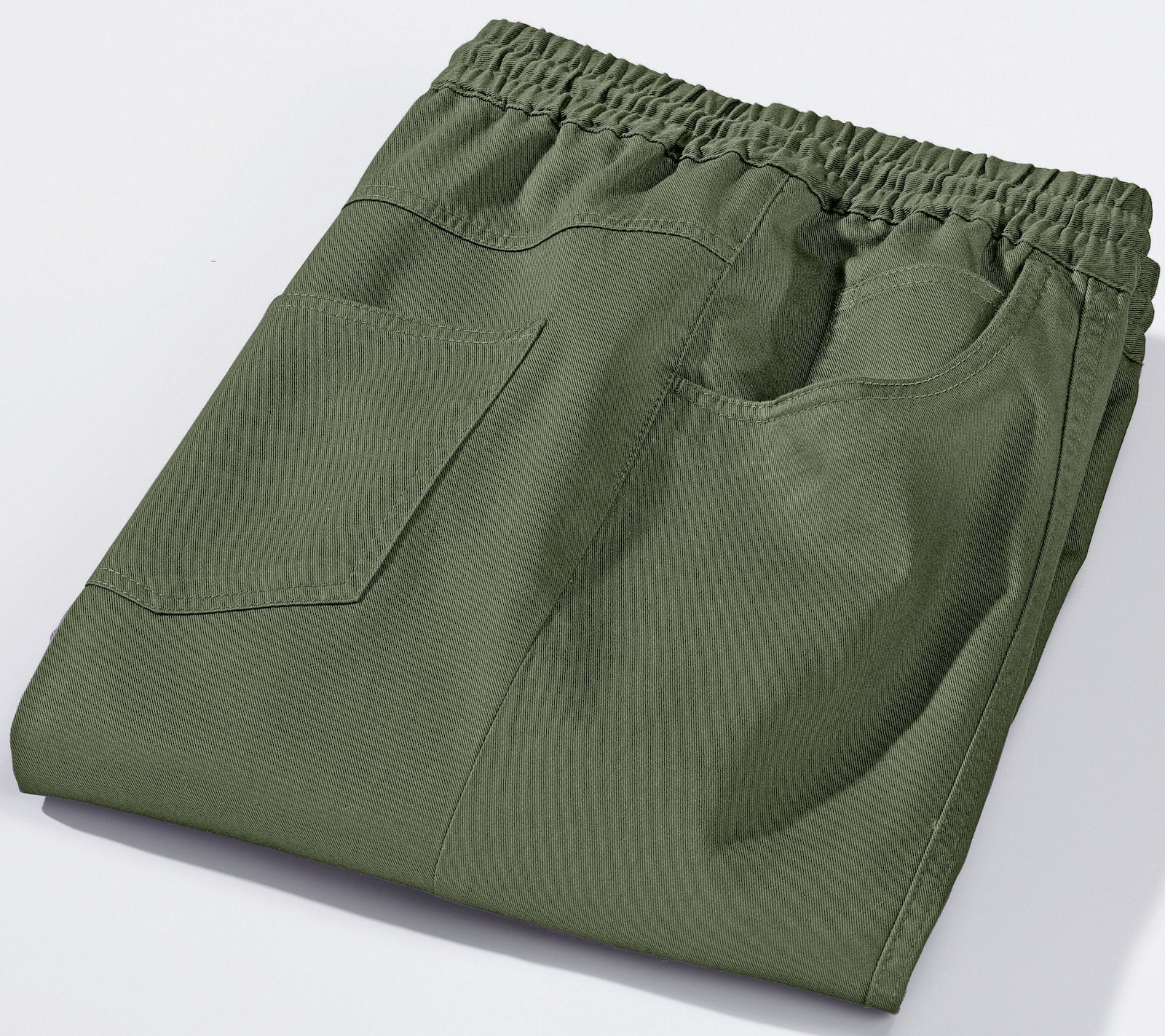 Comfortbroek van jeansmateriaal - kaki