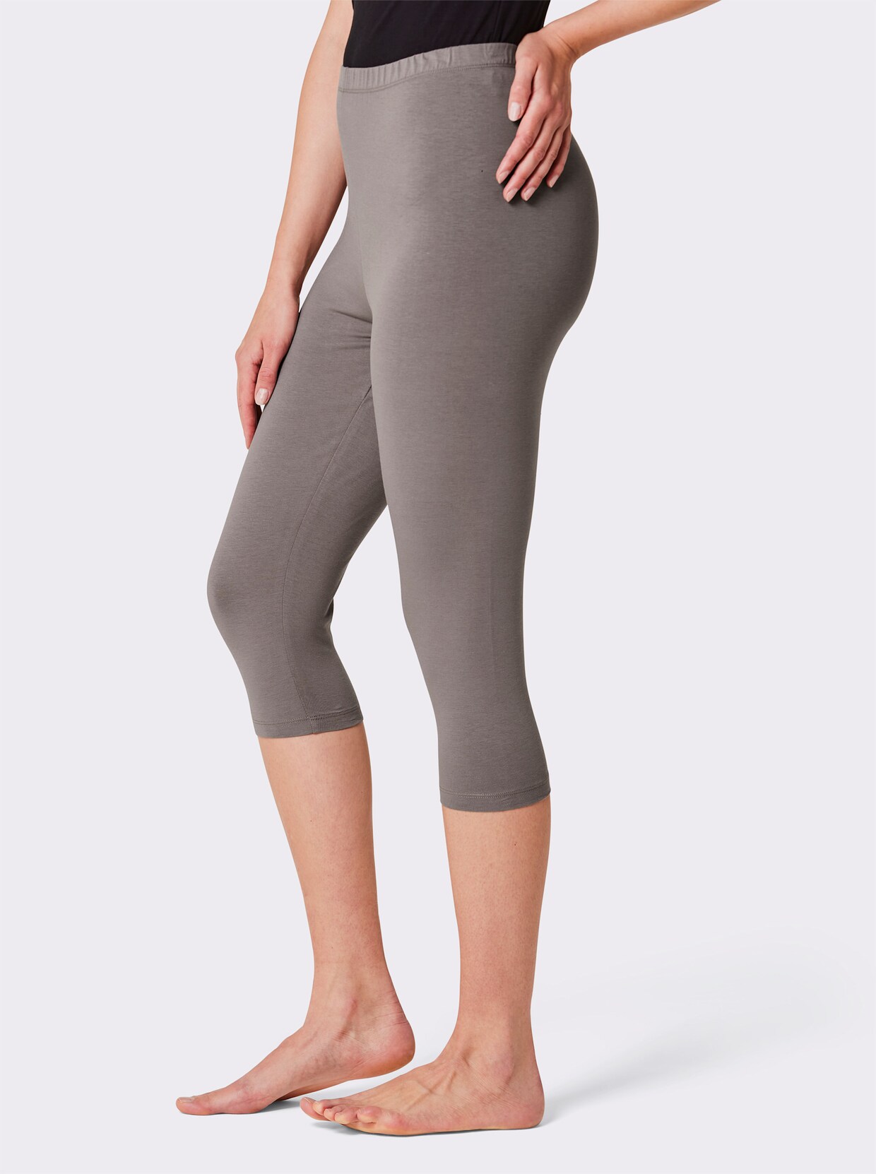 feel good Capri-Leggings - aquapetrol + dunkeltaupe