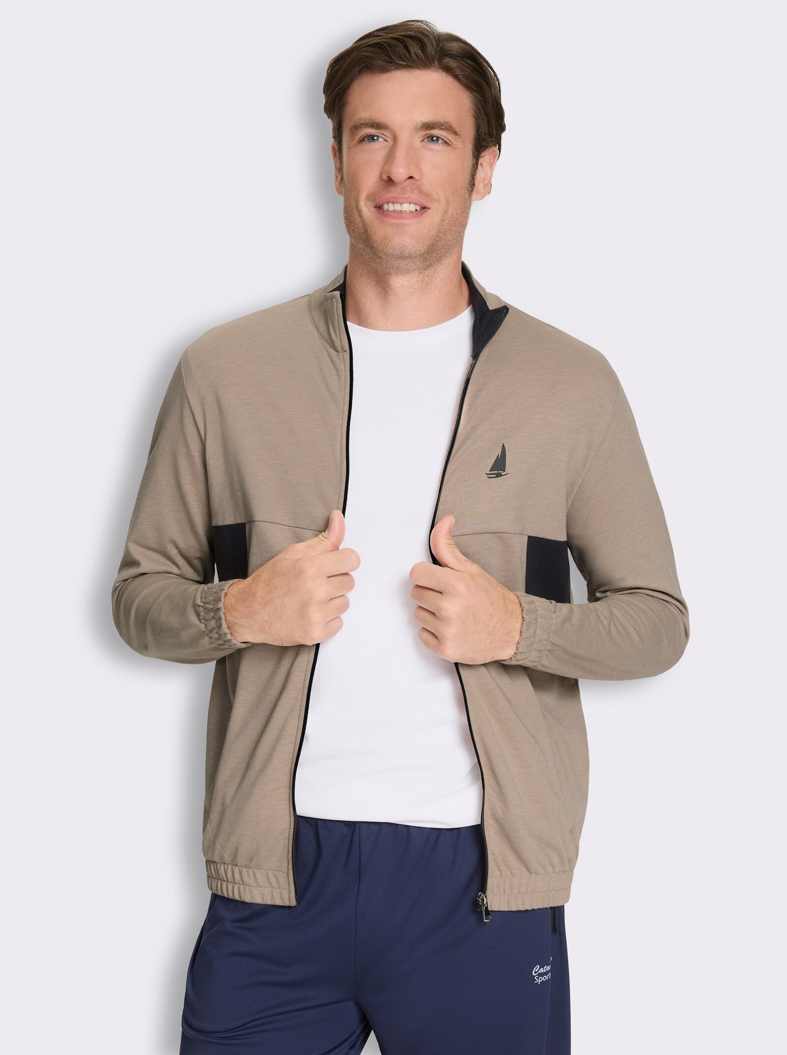 Catamaran Sports Sweatjacke mit seitlichen Taschen - sesam-schwarz