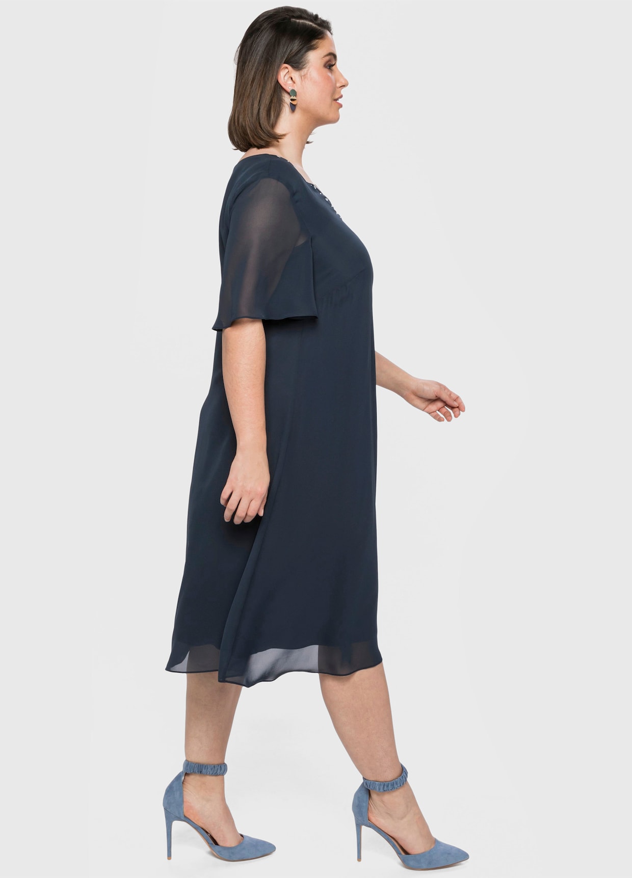 sheego Chiffonkleid - nachtblau