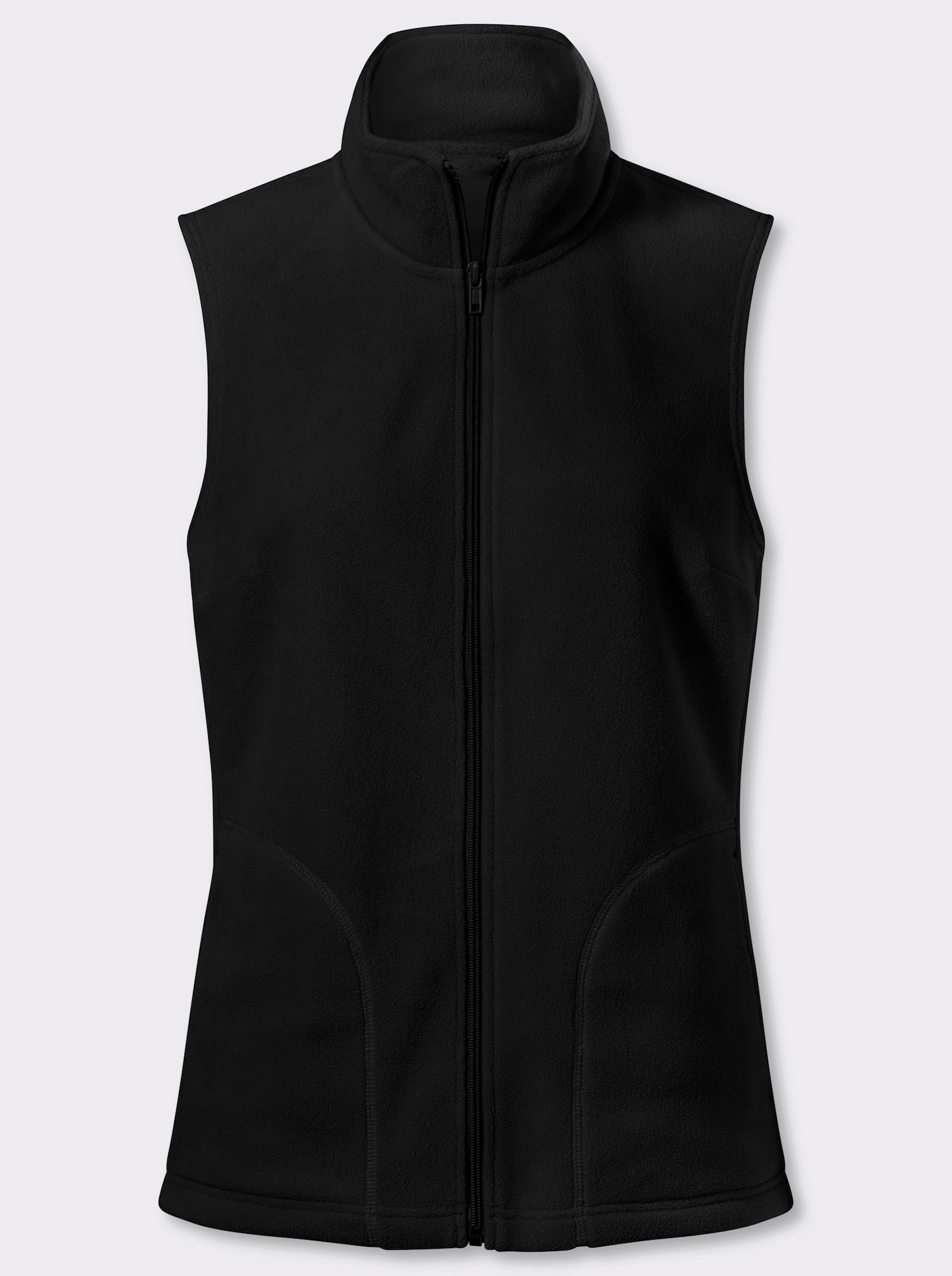 Fleeceweste mit Stehkragen - schwarz