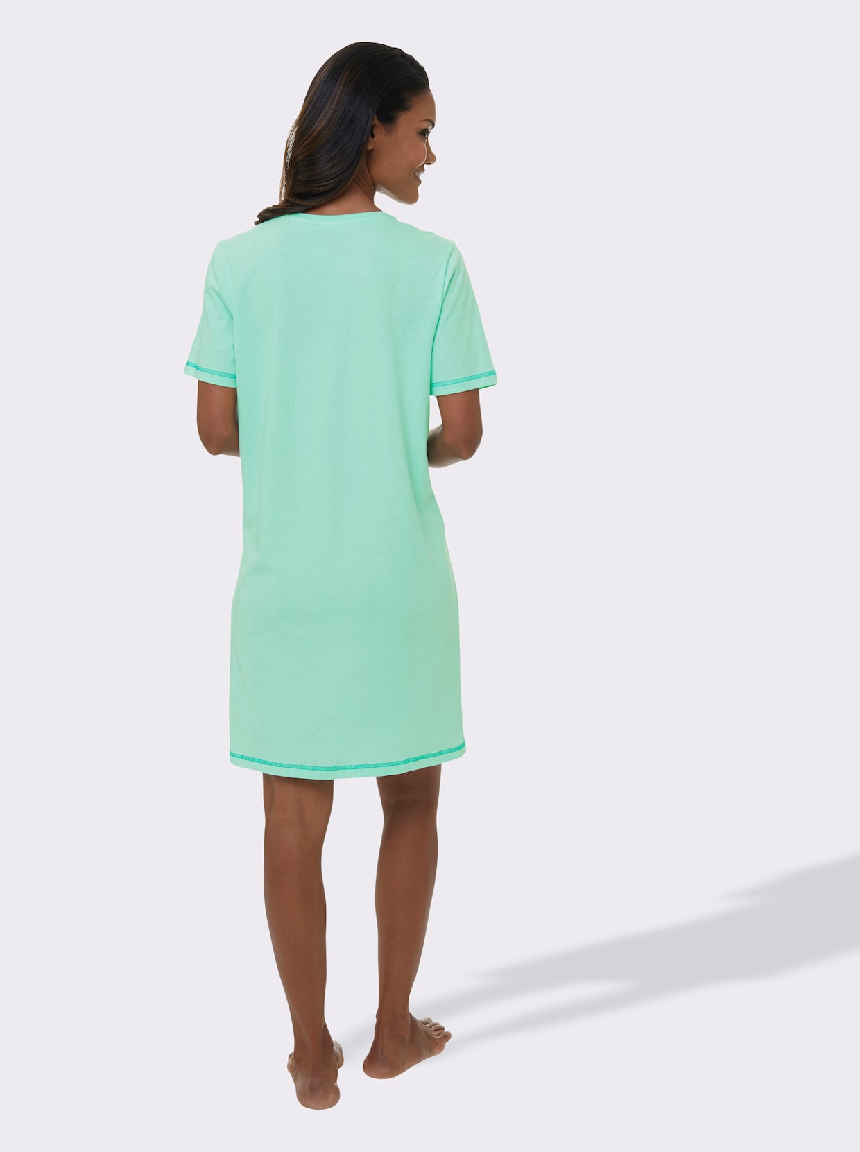 wäschepur Kurzarm-Sleepshirts - mint + mint-gestreift