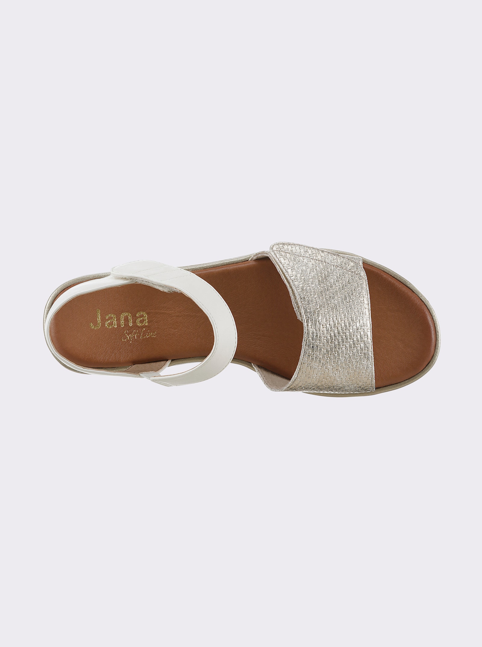 Jana slipper - wit/goudkleur