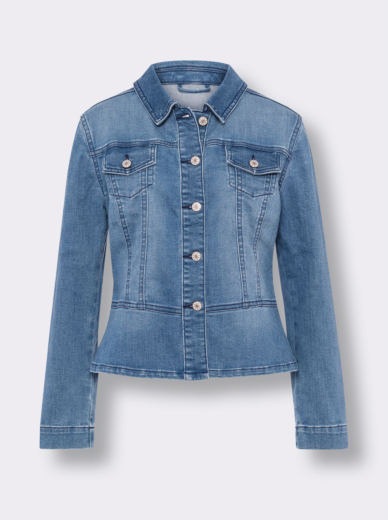 heine Jeansjacke mit Schößchen - blue-bleached