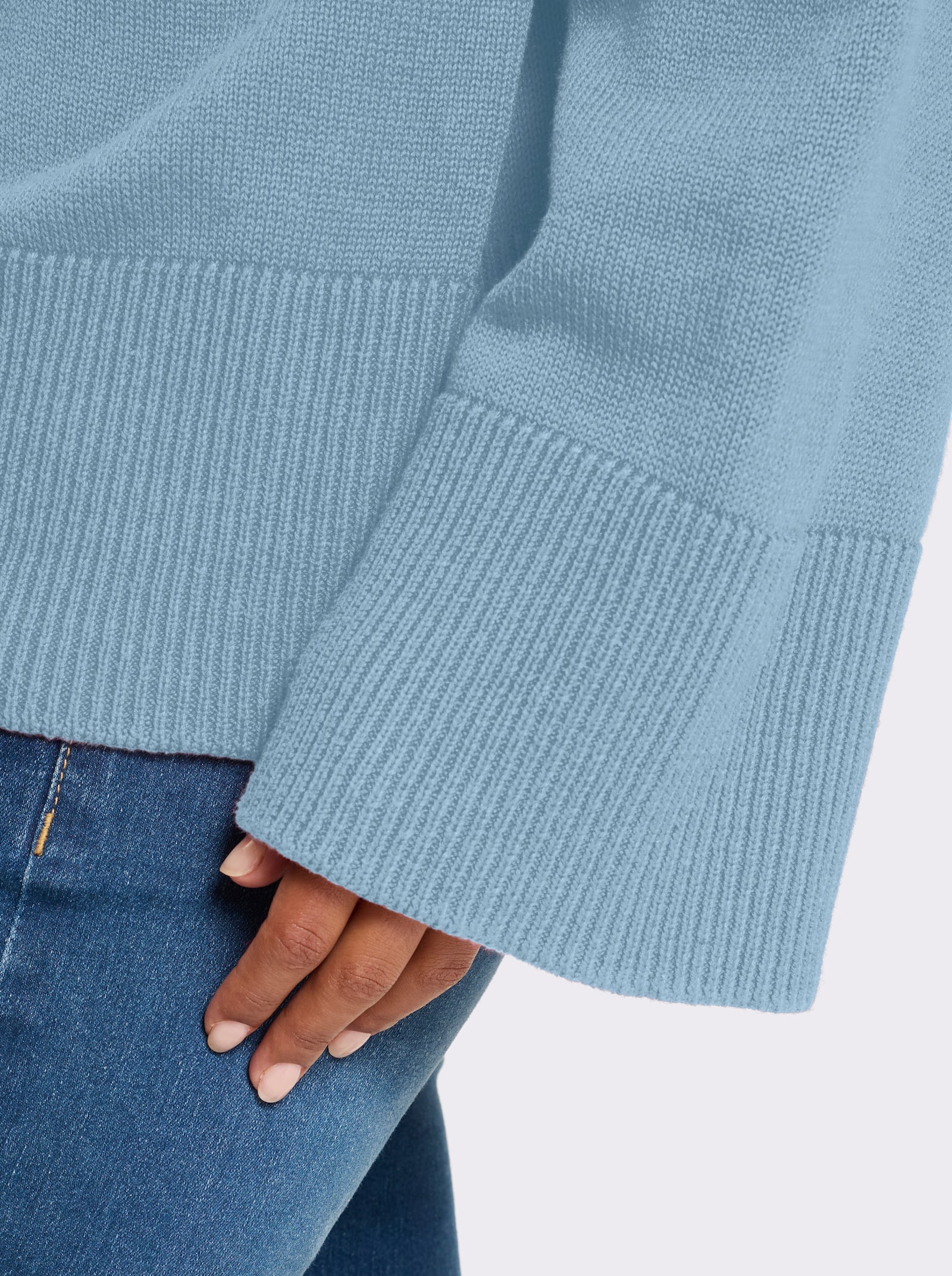 heine Strickjacke mit V-Ausschnitt - eisblau