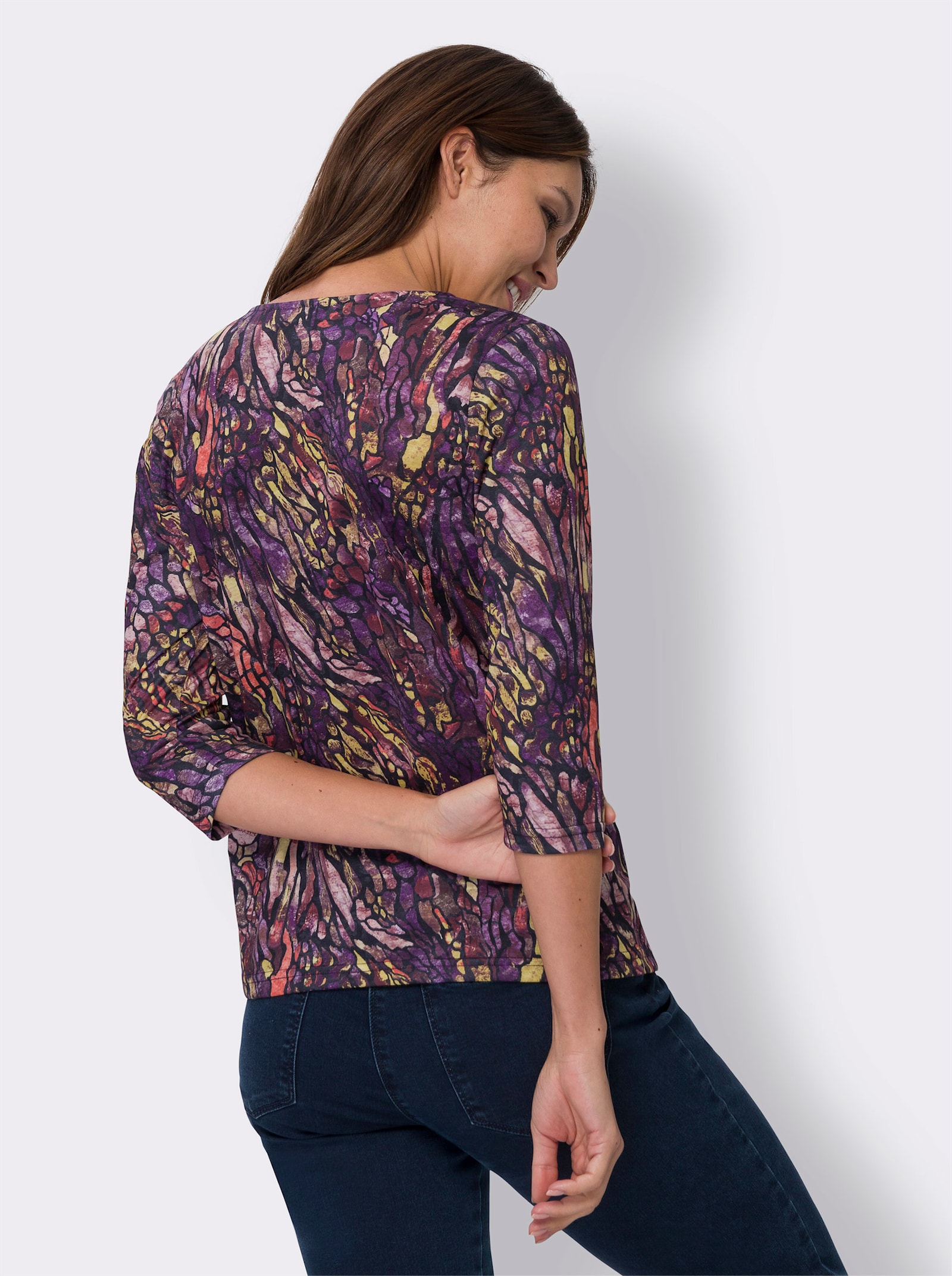 3/4-Arm-Shirt mit Druck-Dessin - traube-limone-bedruckt