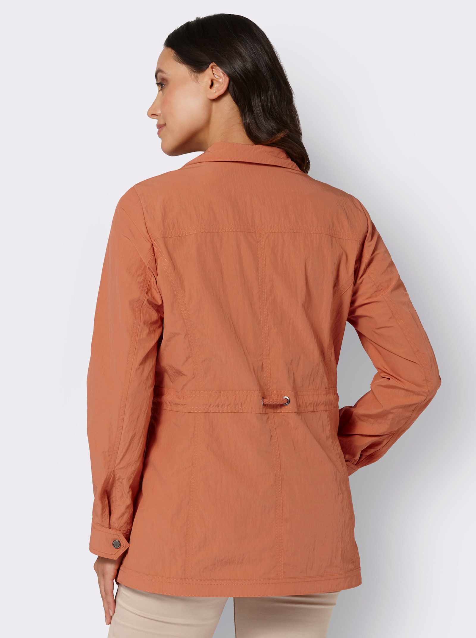 Übergangsjacke in Crash-Optik - papaya