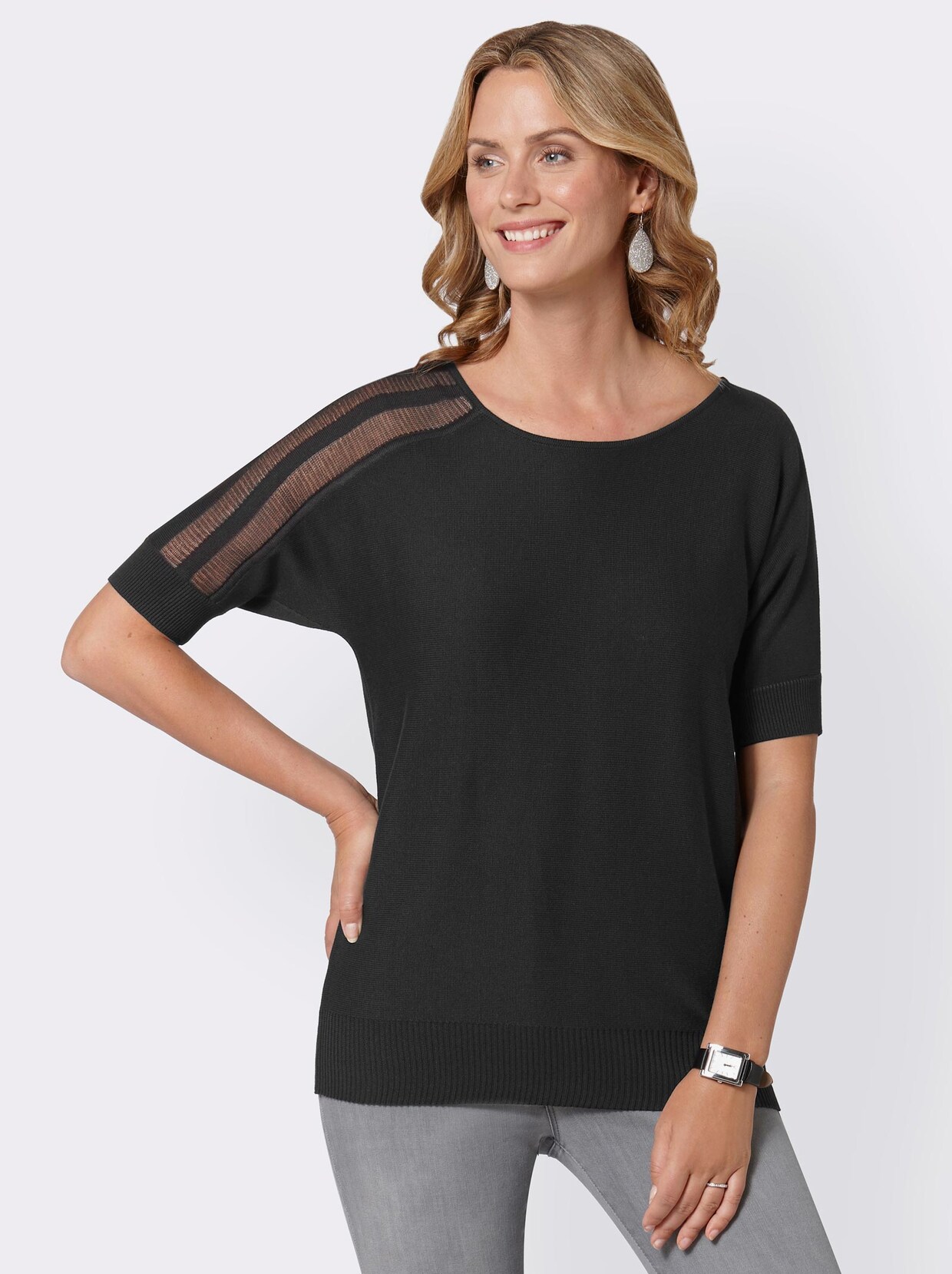 Longpullover - schwarz