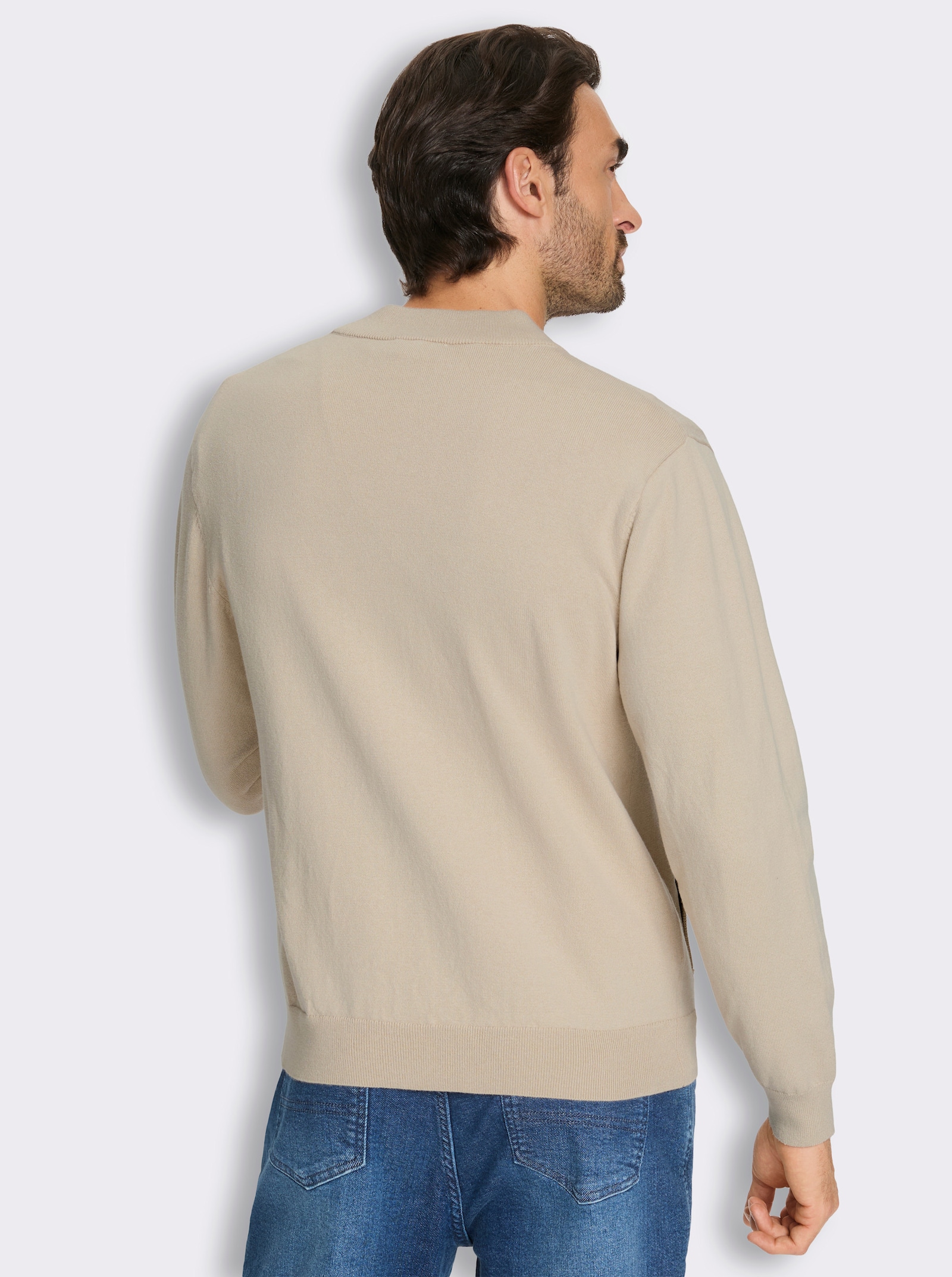 Marco Donati Strickjacke im Blouson-Stil, mit Baumwolle - sand