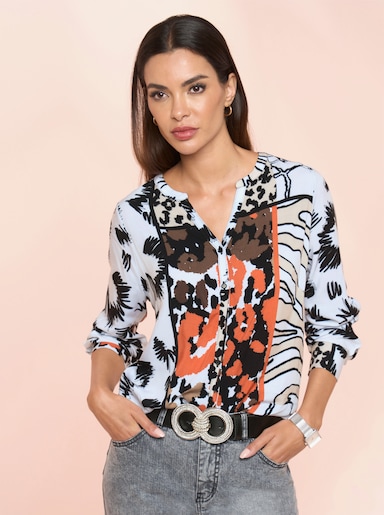 heine Blouse met print - mandarijn/ecru bedrukt