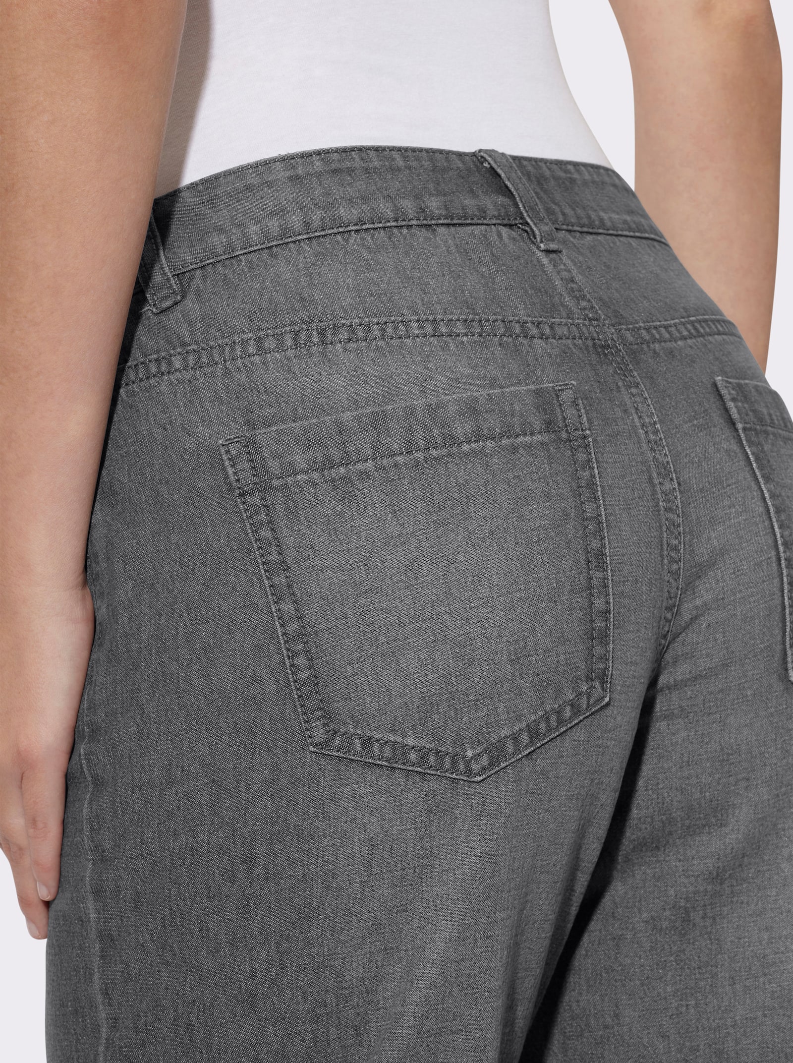 heine 5-Pocket-Jeans in Barrel-Form - stone-grey-denim