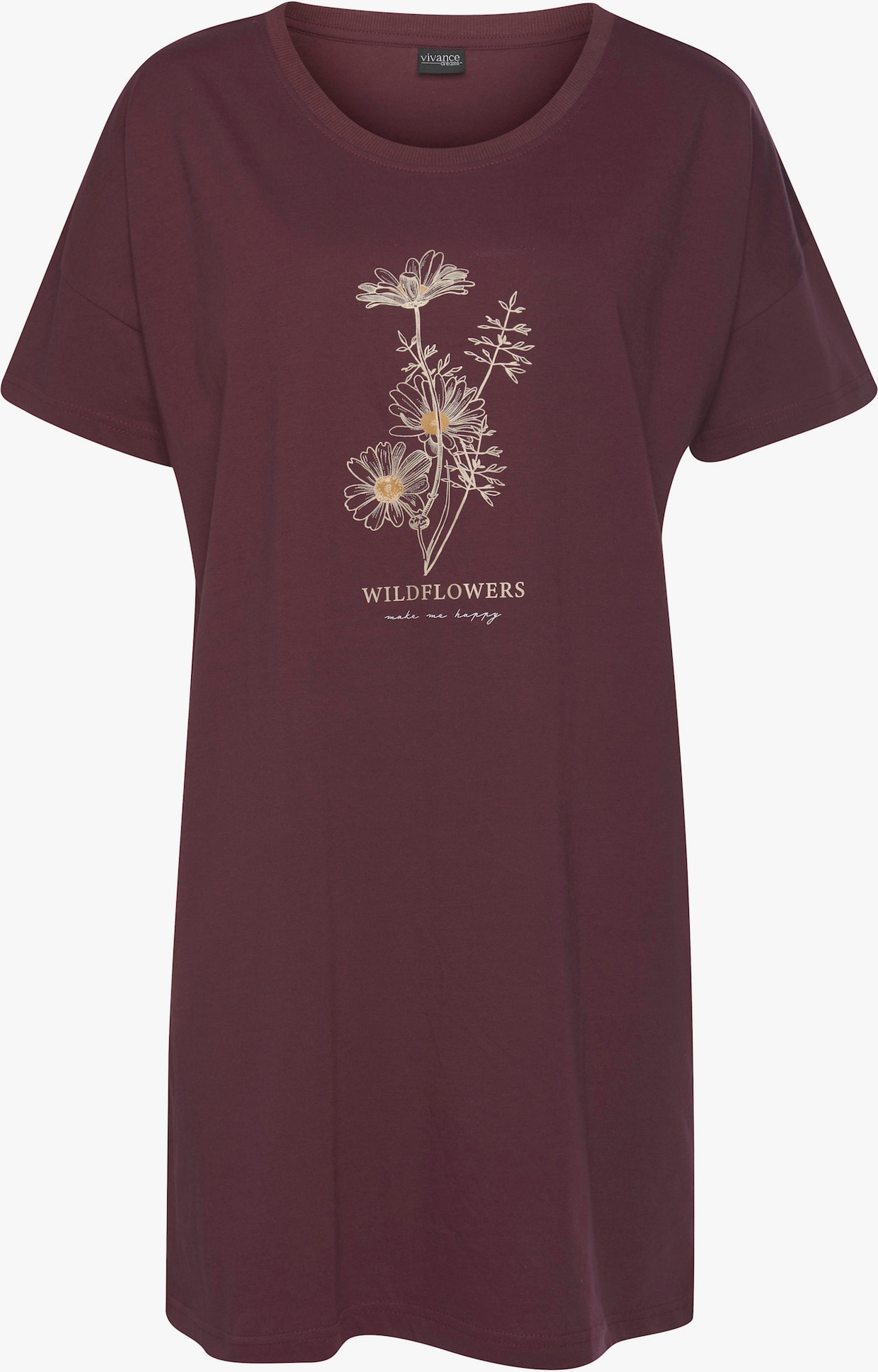 Vivance Dreams T-shirt de nuit - bordeaux, bleu clair