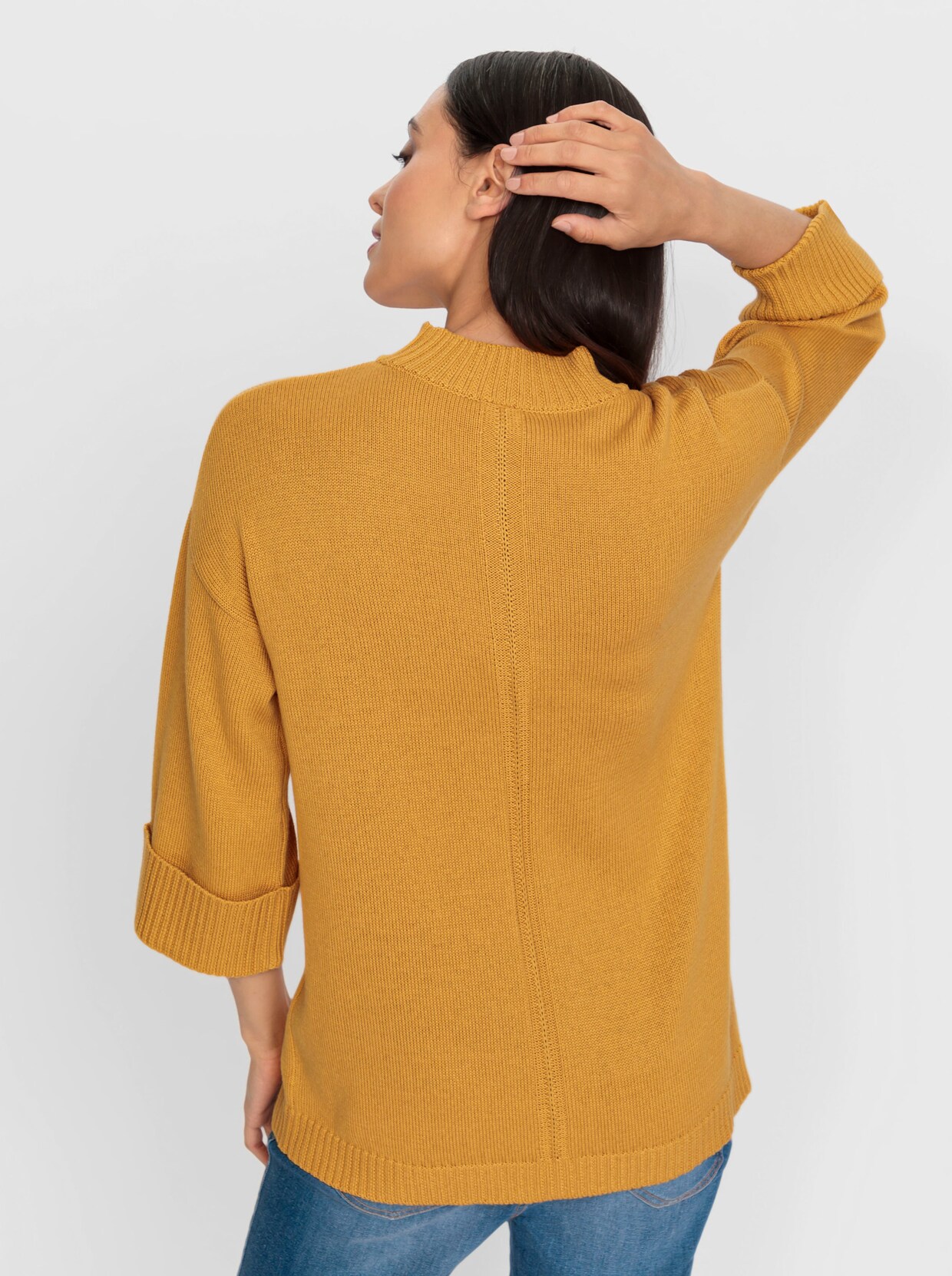 heine Pullover met 3/4-mouwen - oker