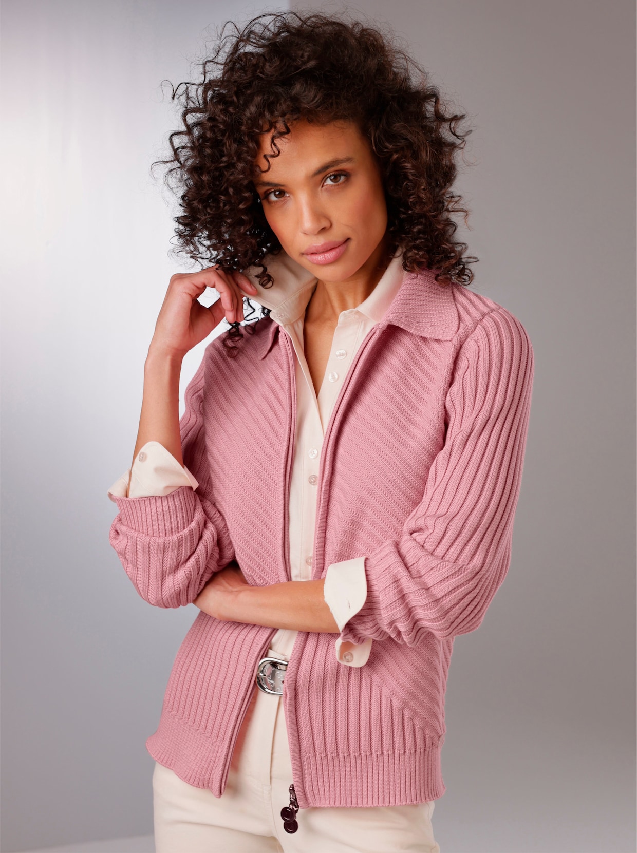 CREATION L PREMIUM Strickjacke - rosenquarz