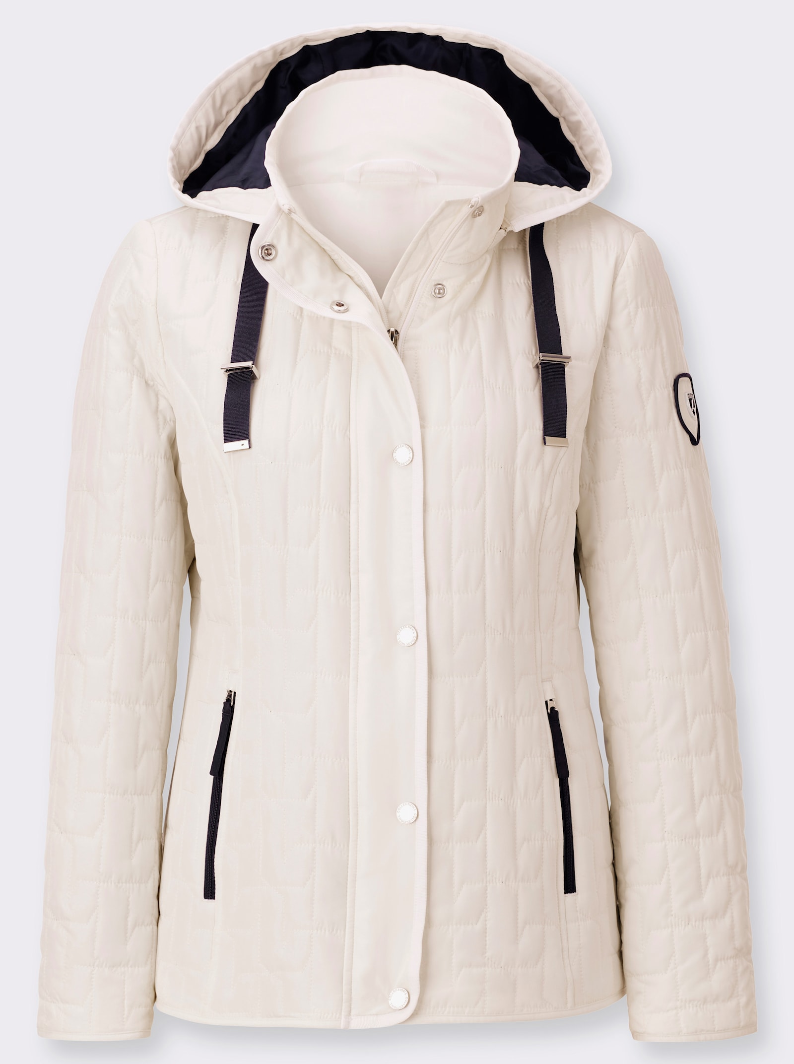 Steppjacke mit Reissverschluss-Taschen - champagner