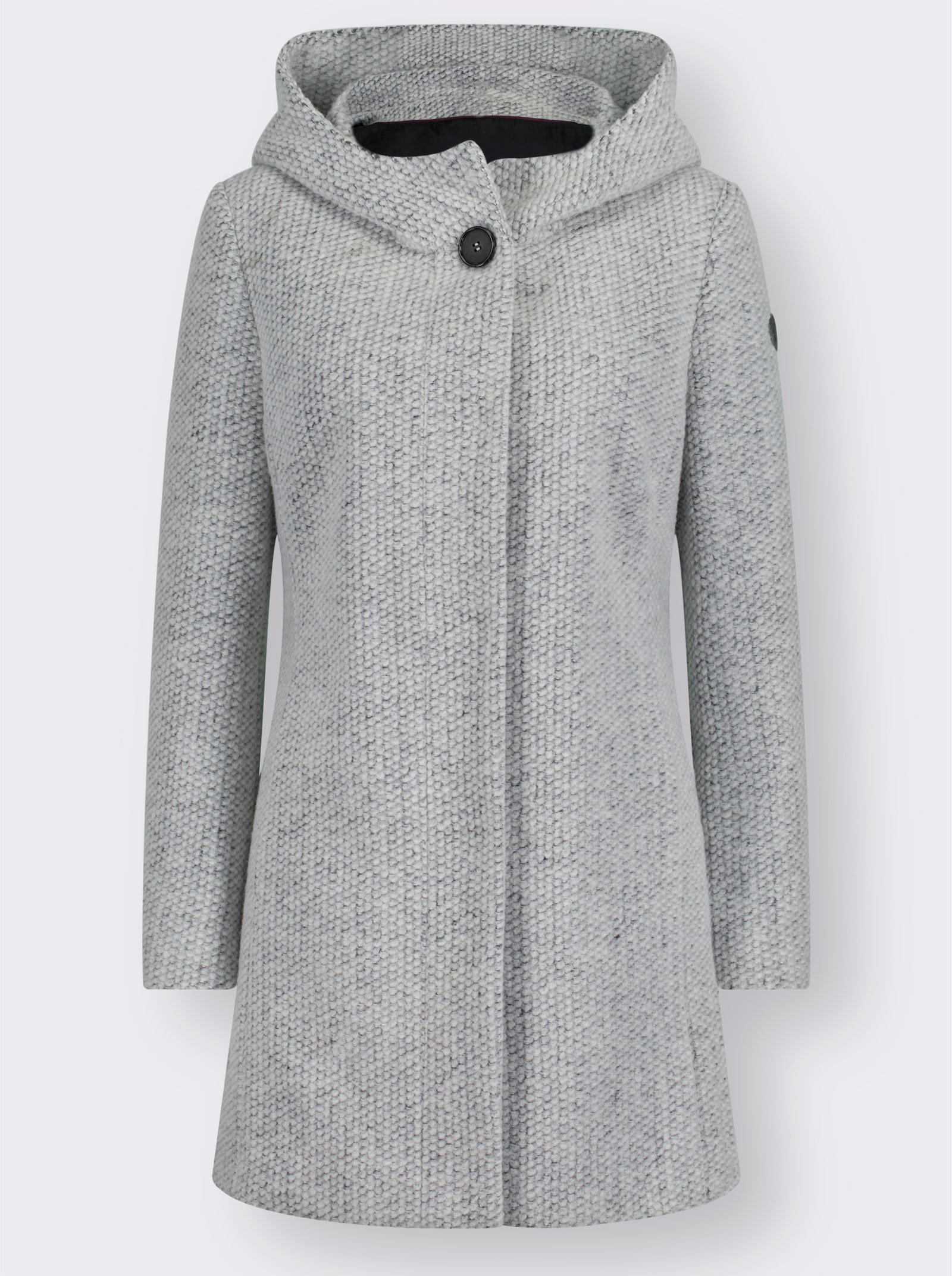 Manisa Jacke mit Kapuze, Struktur-Qualität - hellgrau-meliert