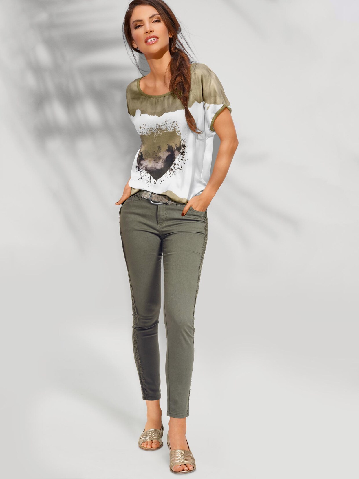 Rick Cardona Druck-Shirt - oliv