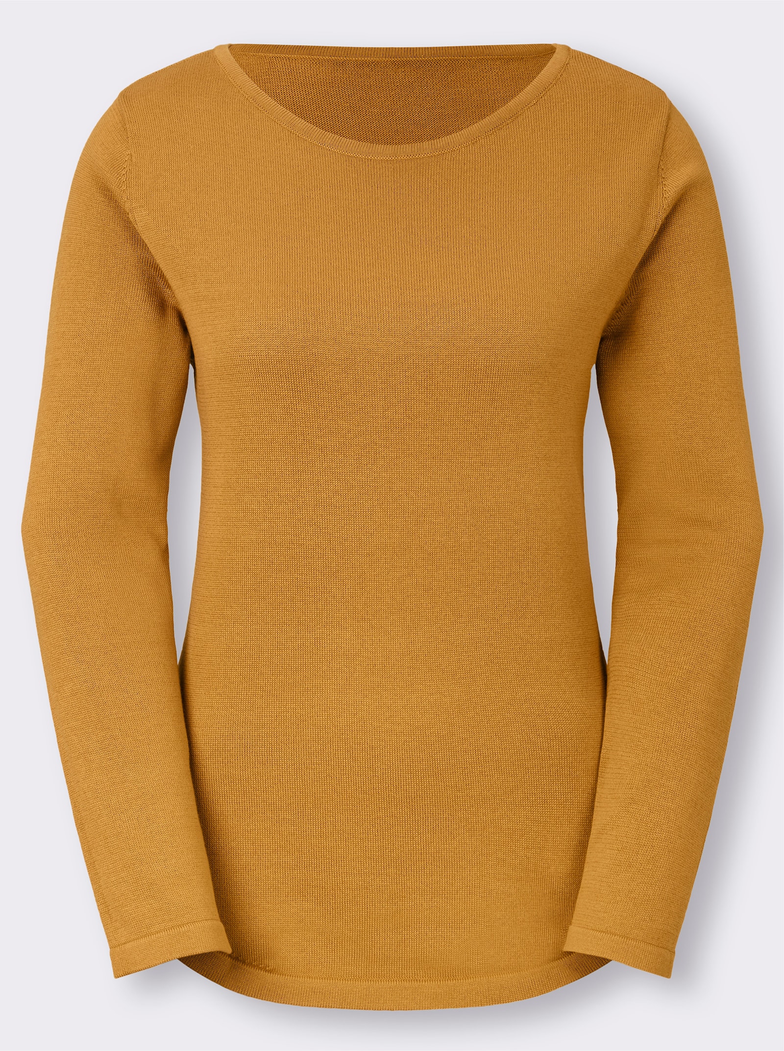 Pull avec encolure en U - jaune curry