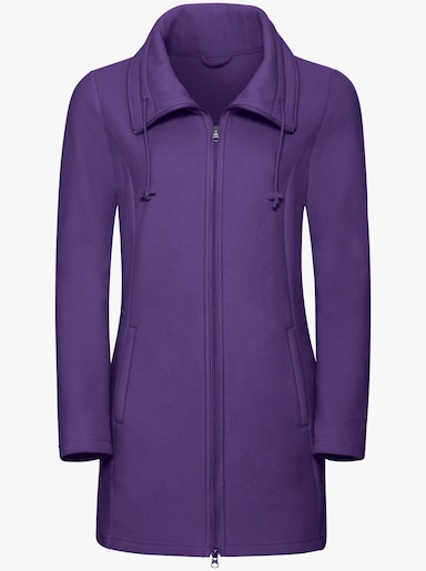 Fleecejacke mit 2-Wege-Reißverschluss - lila