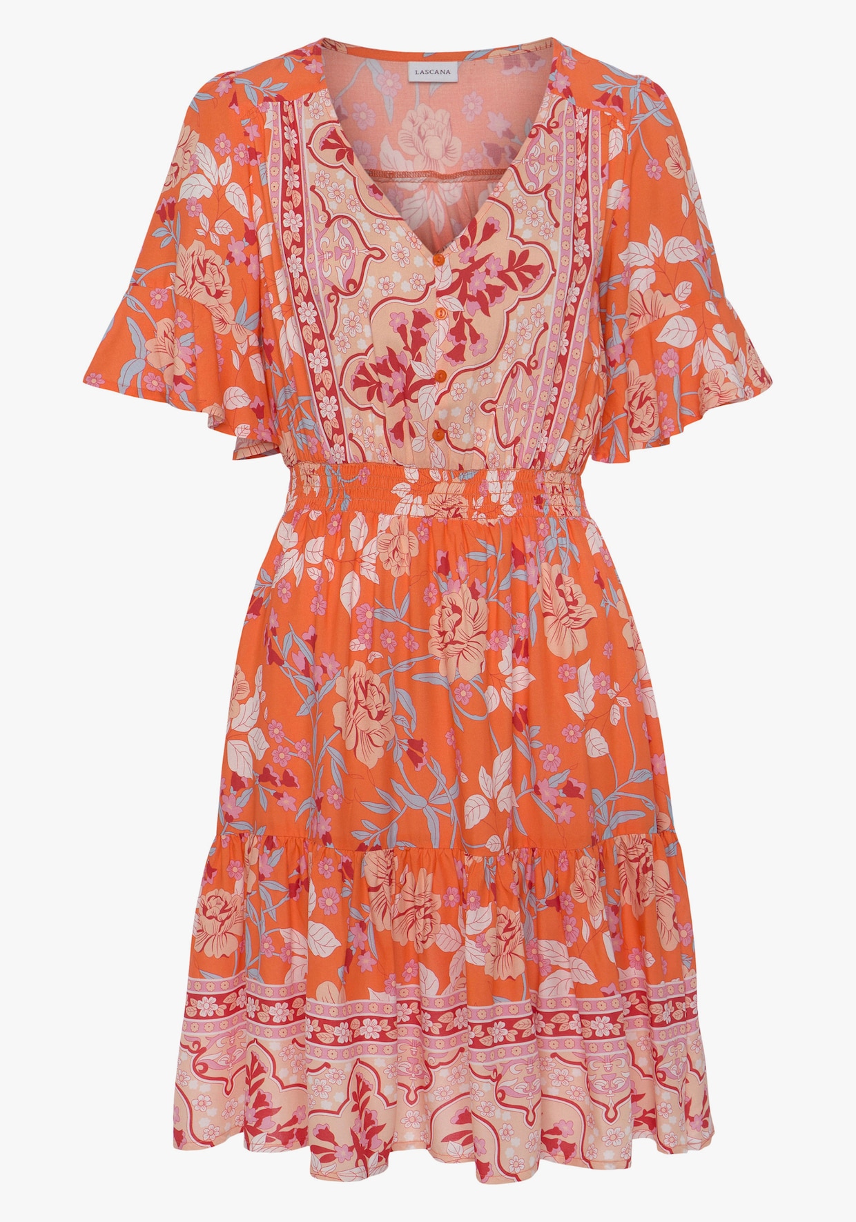LASCANA Sommerkleid - orange bedruckt