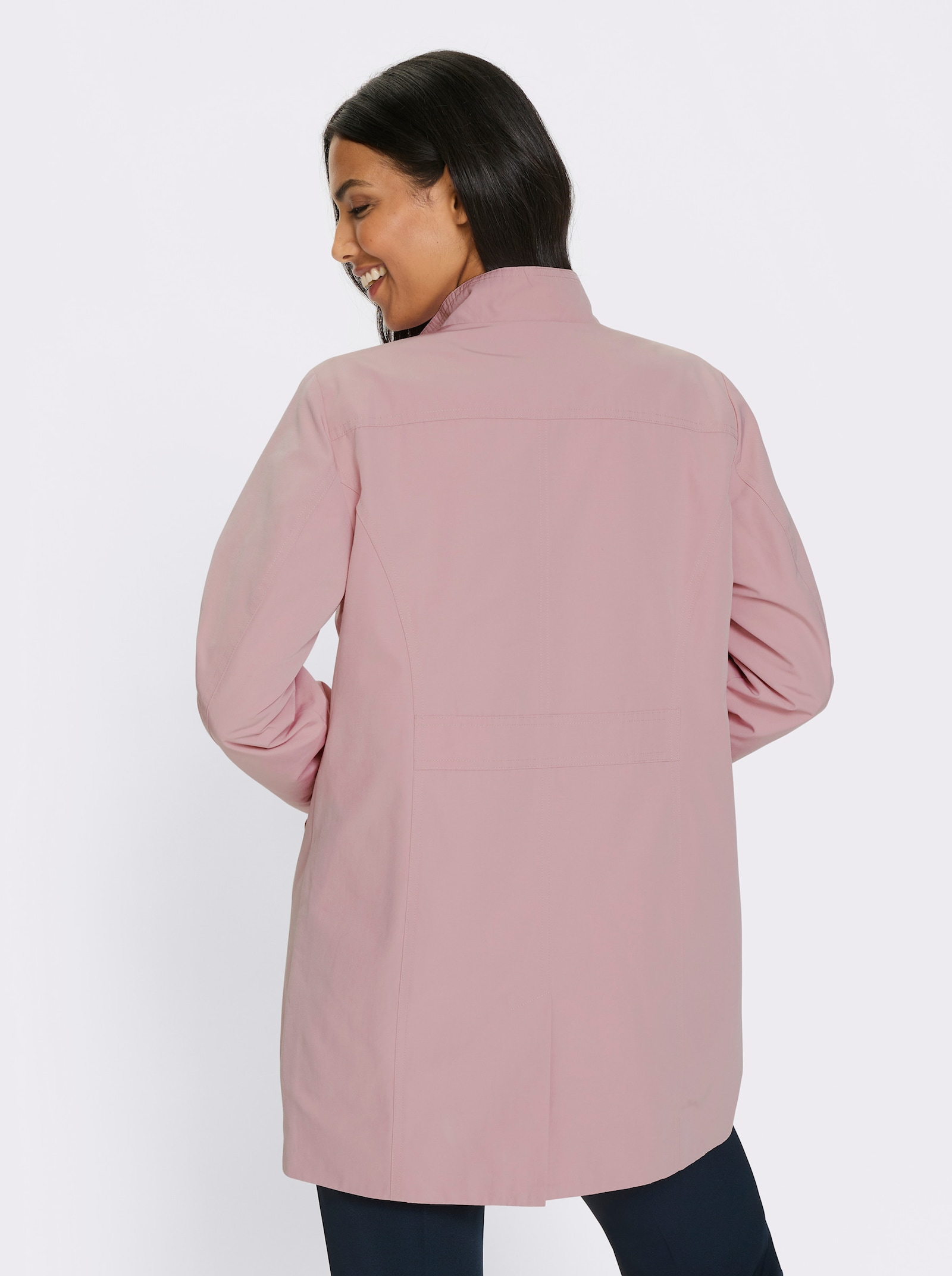 Longjacke mit Gehschlitz hinten - hortensie