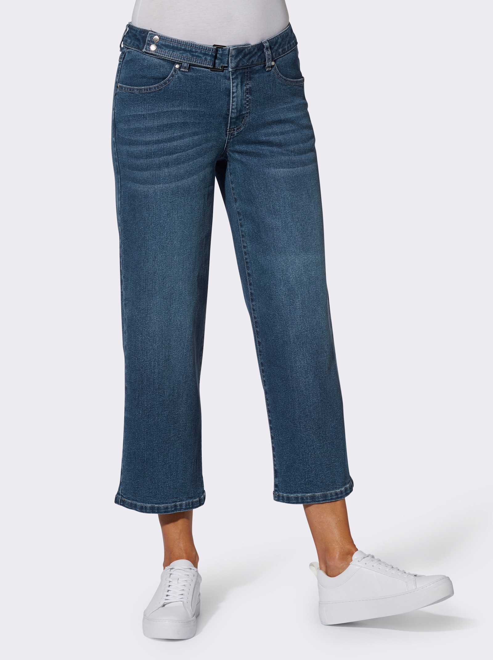 Culotte in Denim-Qualität - blue-stone-washed