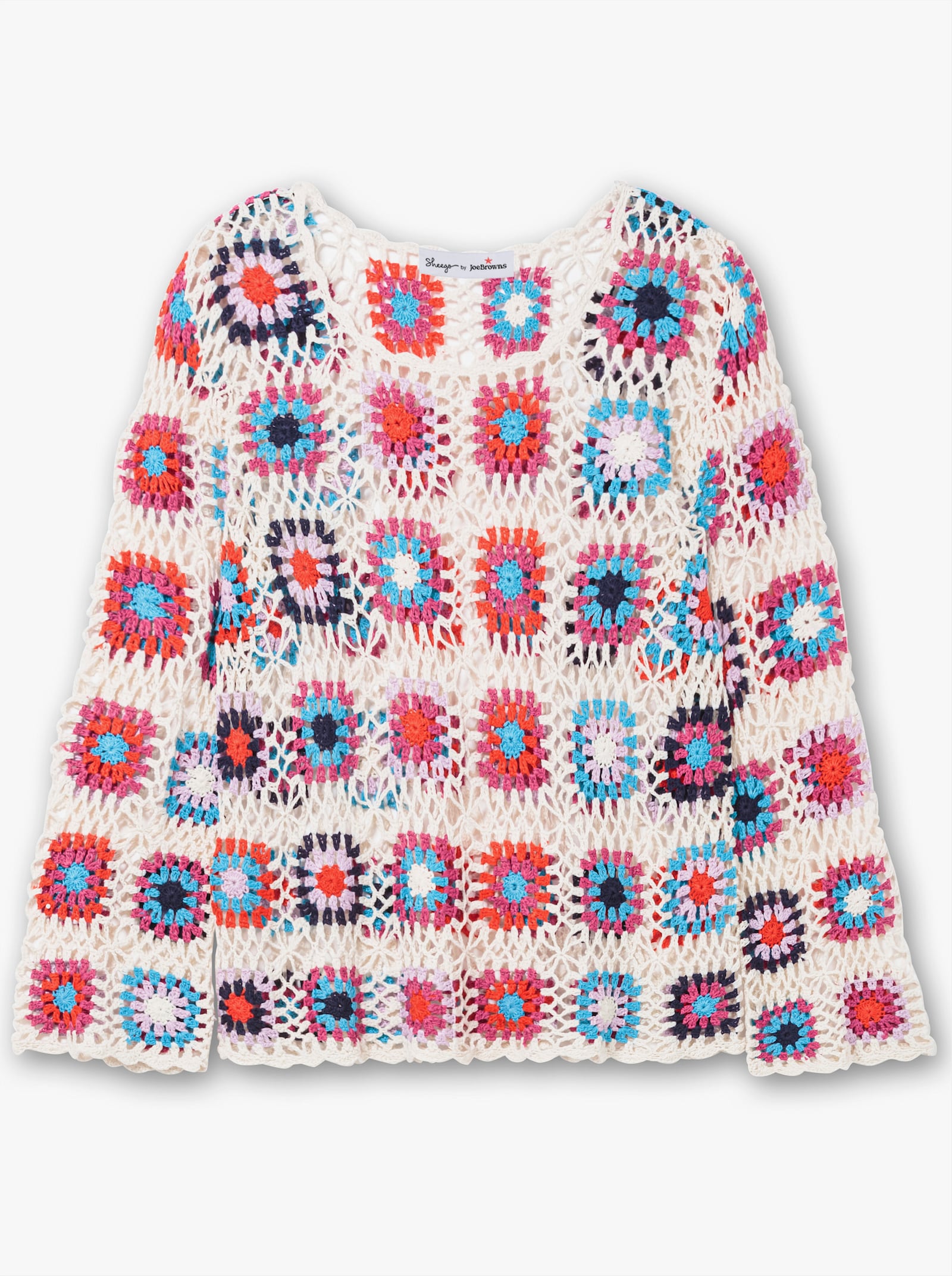 sheego by Joe Browns Strickpullover im Crochet-Muster - offwhite