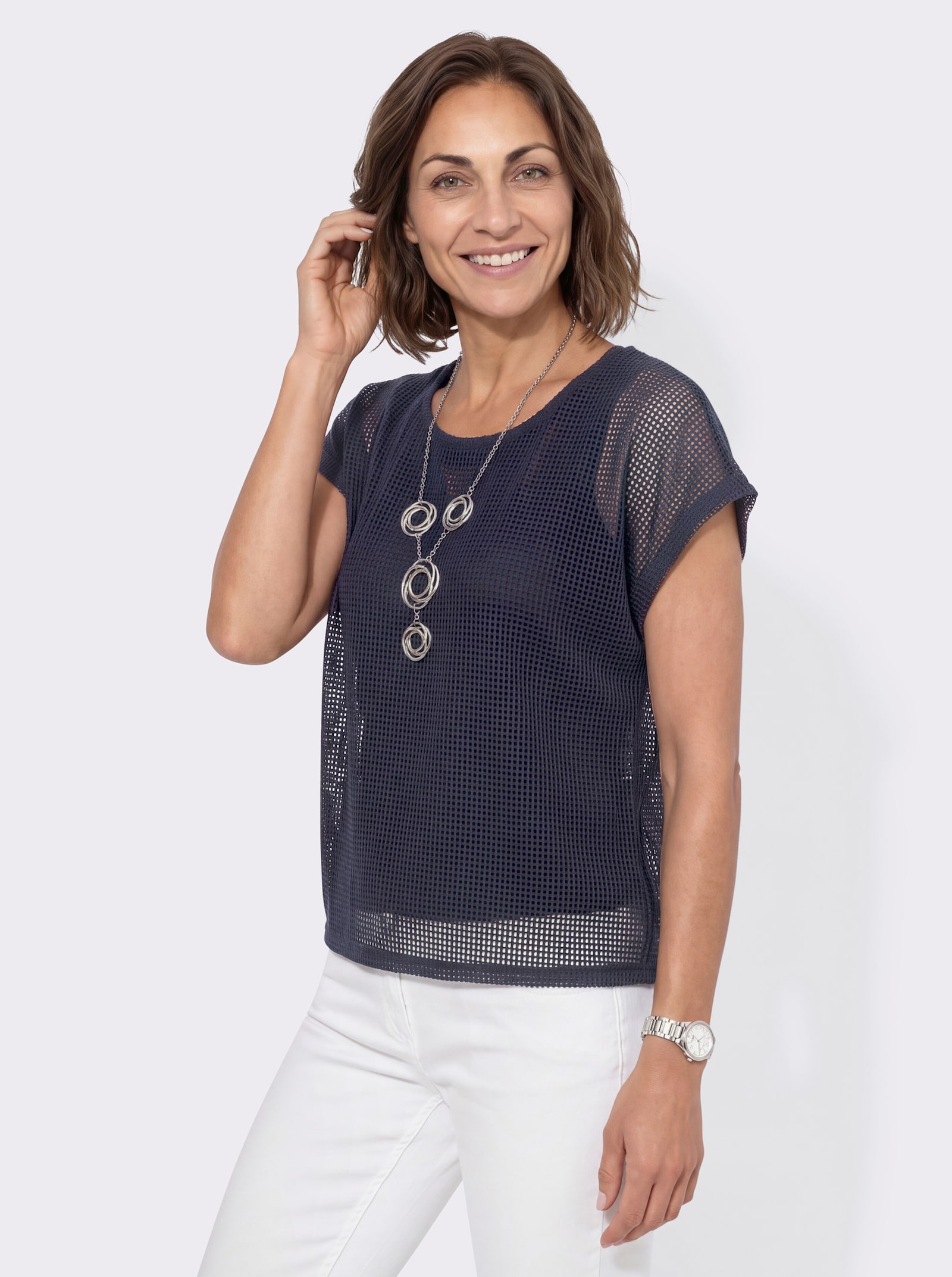 Shirt in 2-in-1-Optik - marine