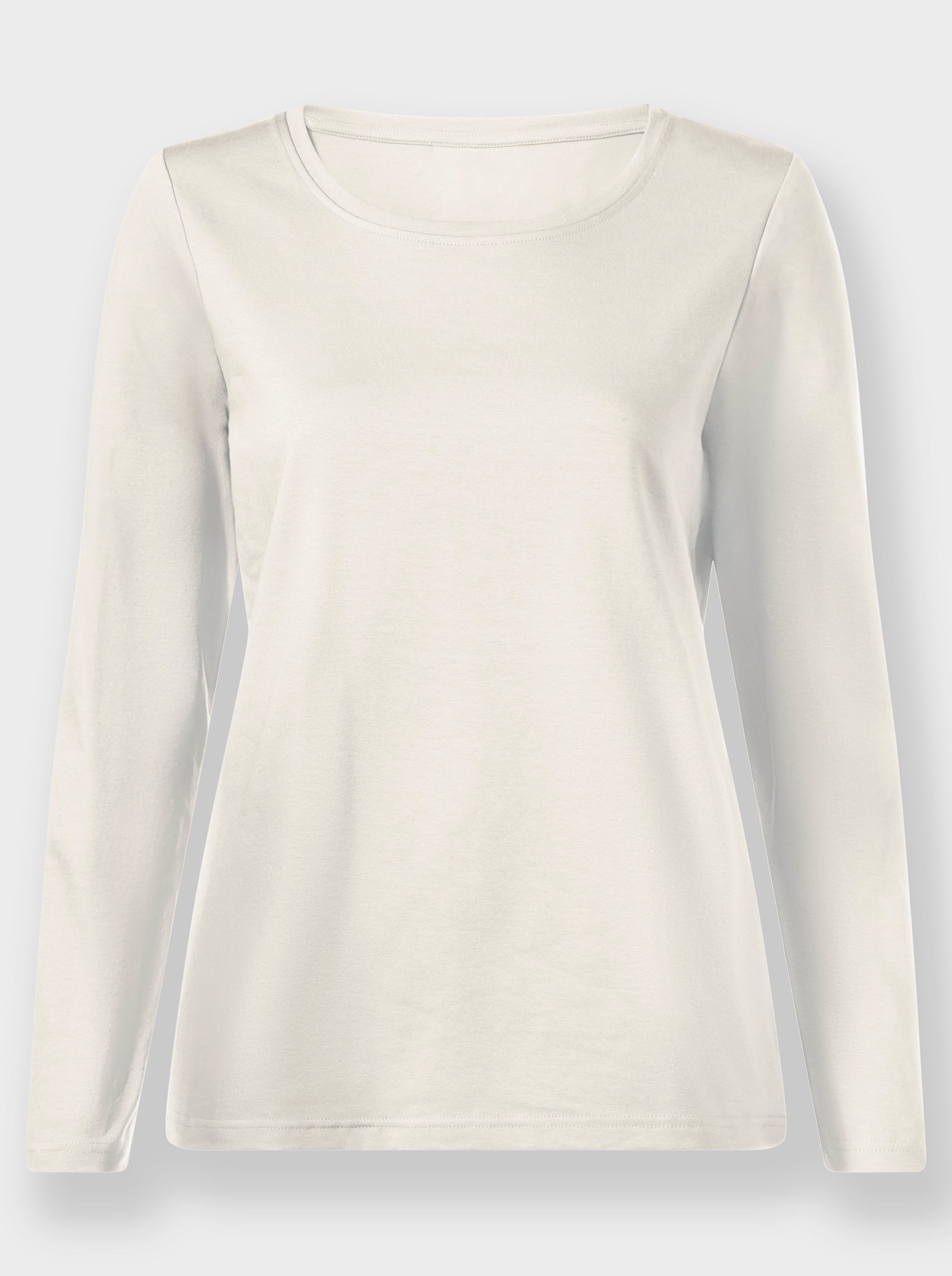 Shirt met ronde hals en gecertificeerd katoen - ecru