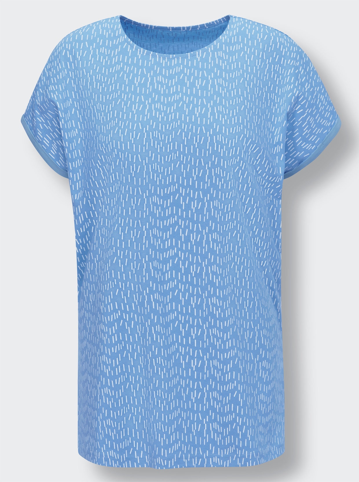 Dlouhé tričko - nebesky modrá-ecru