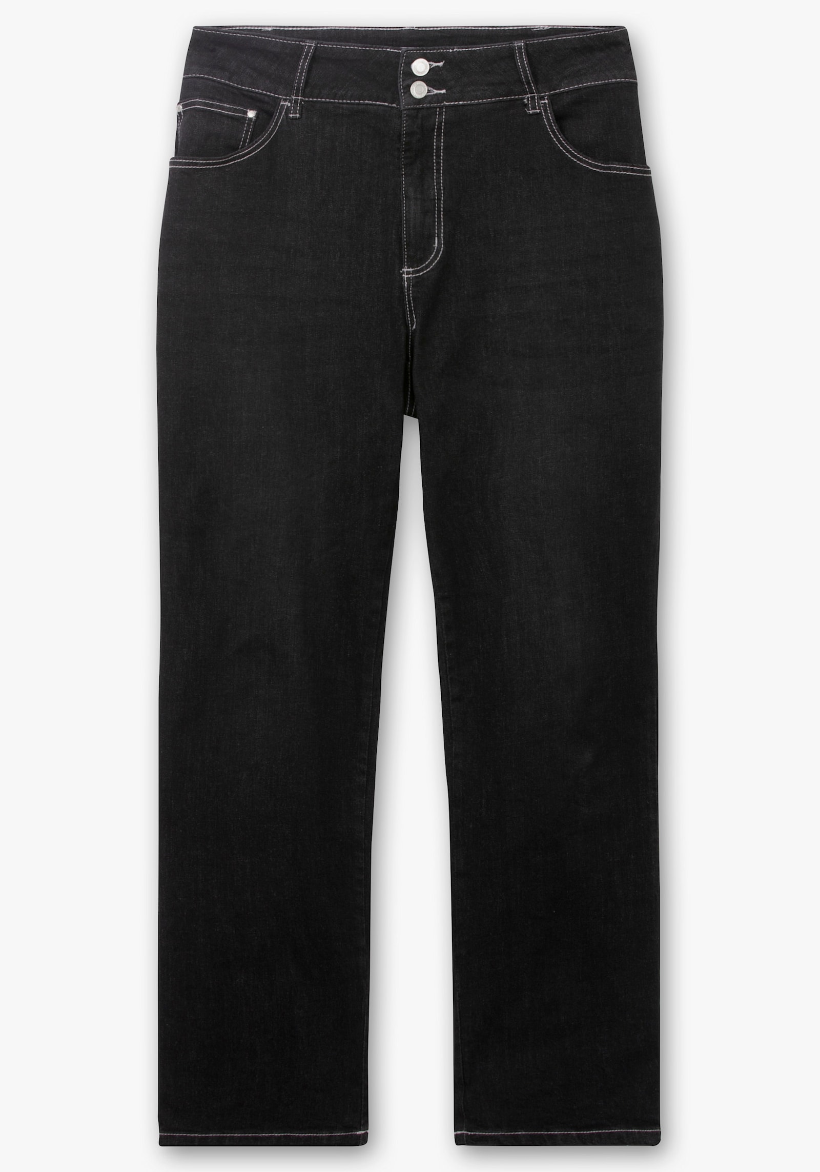 Jeans mit Nieten an den Taschen - black-denim