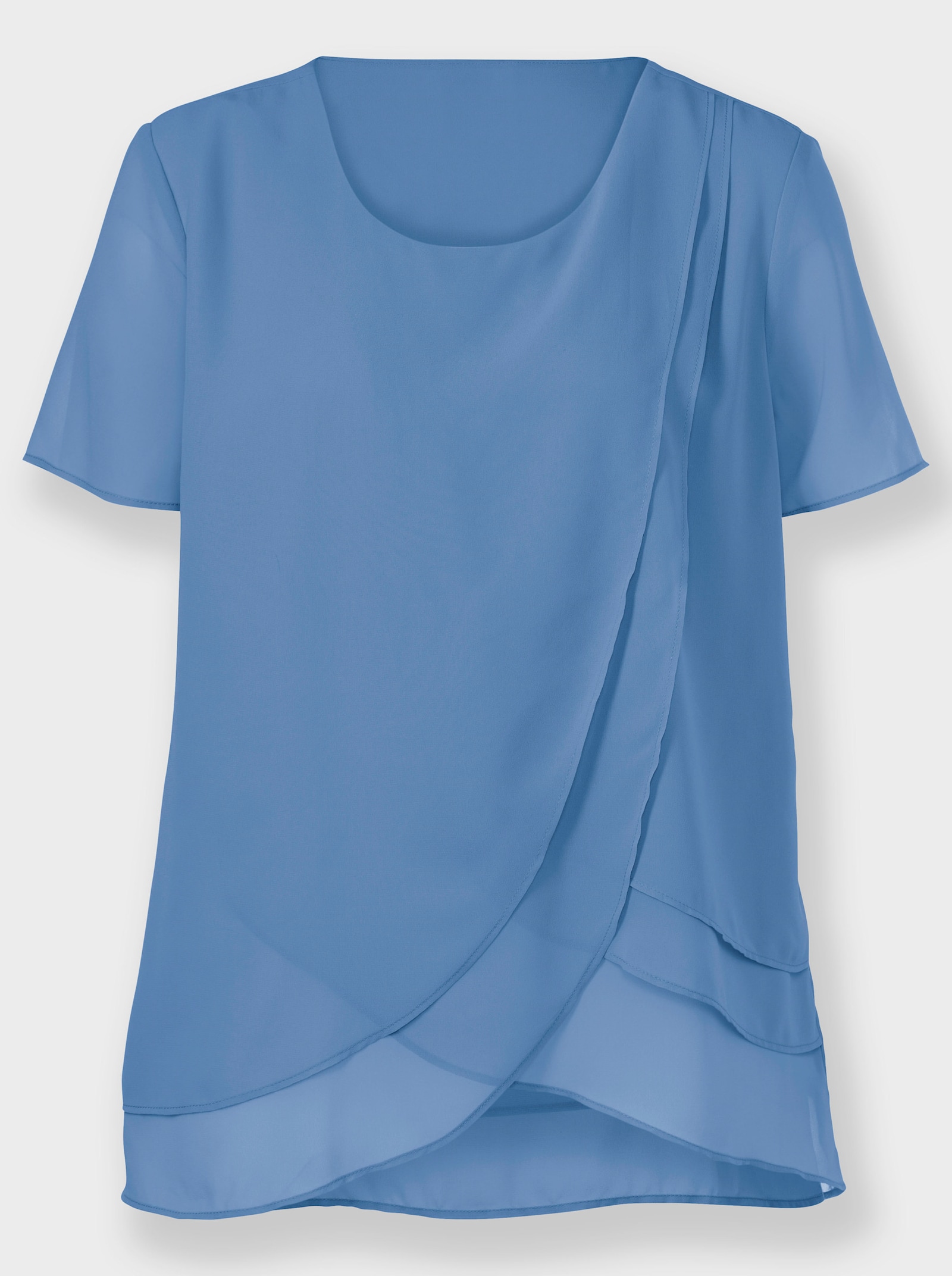 Georgettebluse in Lagenverarbeitung - himmelblau