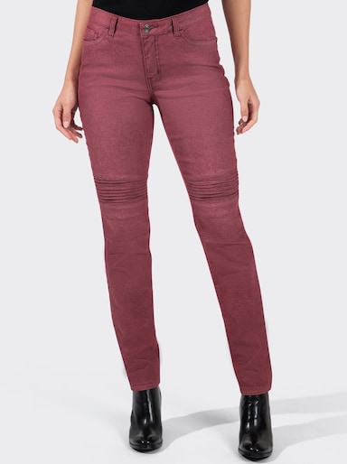 Jeans im Biesen - dunkelrot