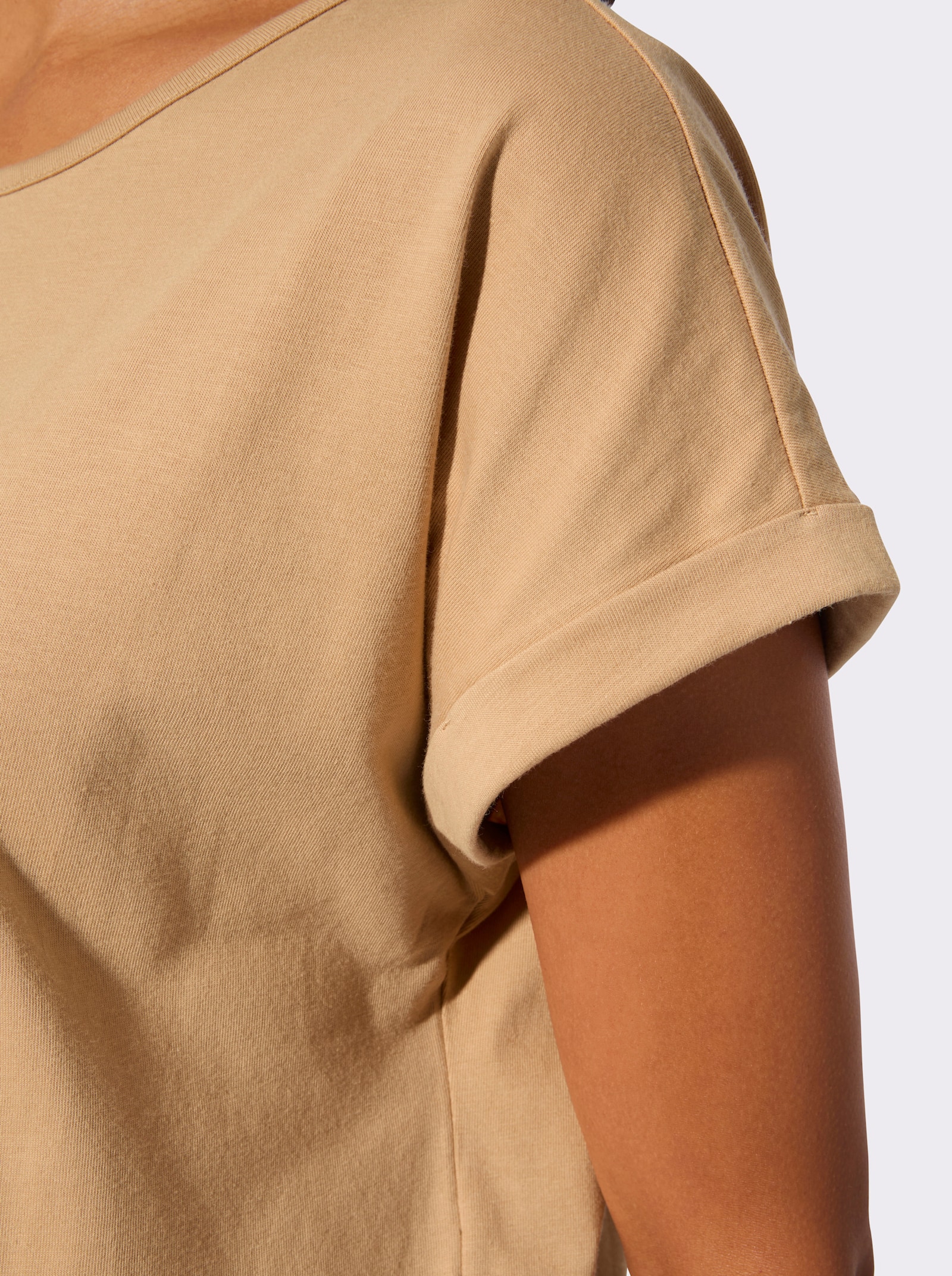 Shirt mit platziertem Druckmuster - camel-ecru-bedruckt