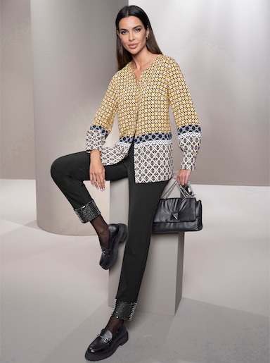 heine Blouse met print - oker/zwart bedrukt