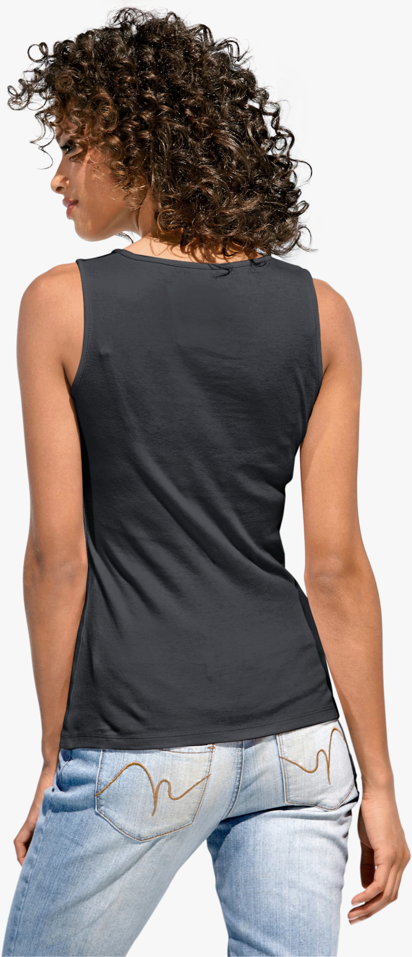 heine Shirttop mit Karree-Ausschnitt - schwarz