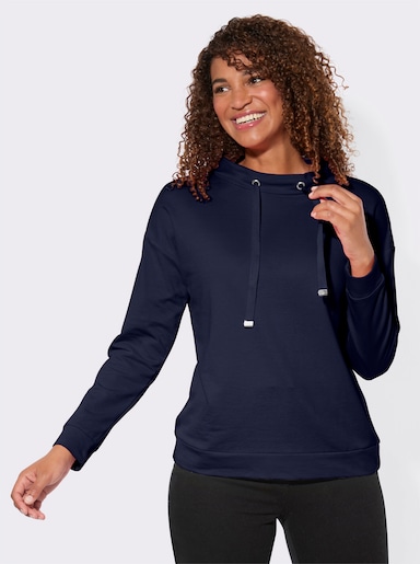 Sweatshirt mit Kordelzug - marine