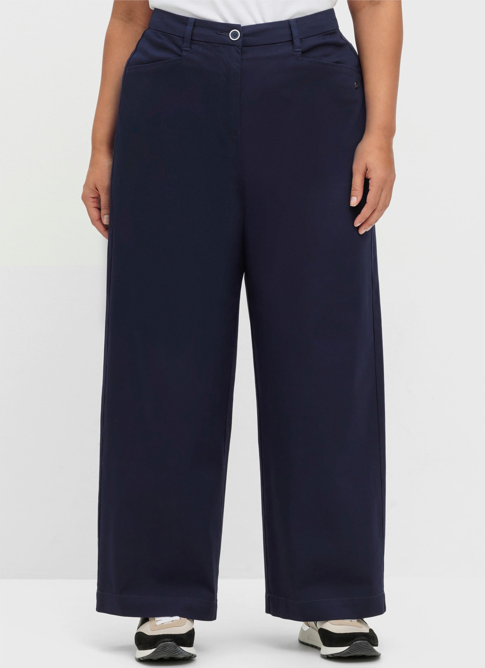 sheego Chinohose mit weitem Bein - tiefblau