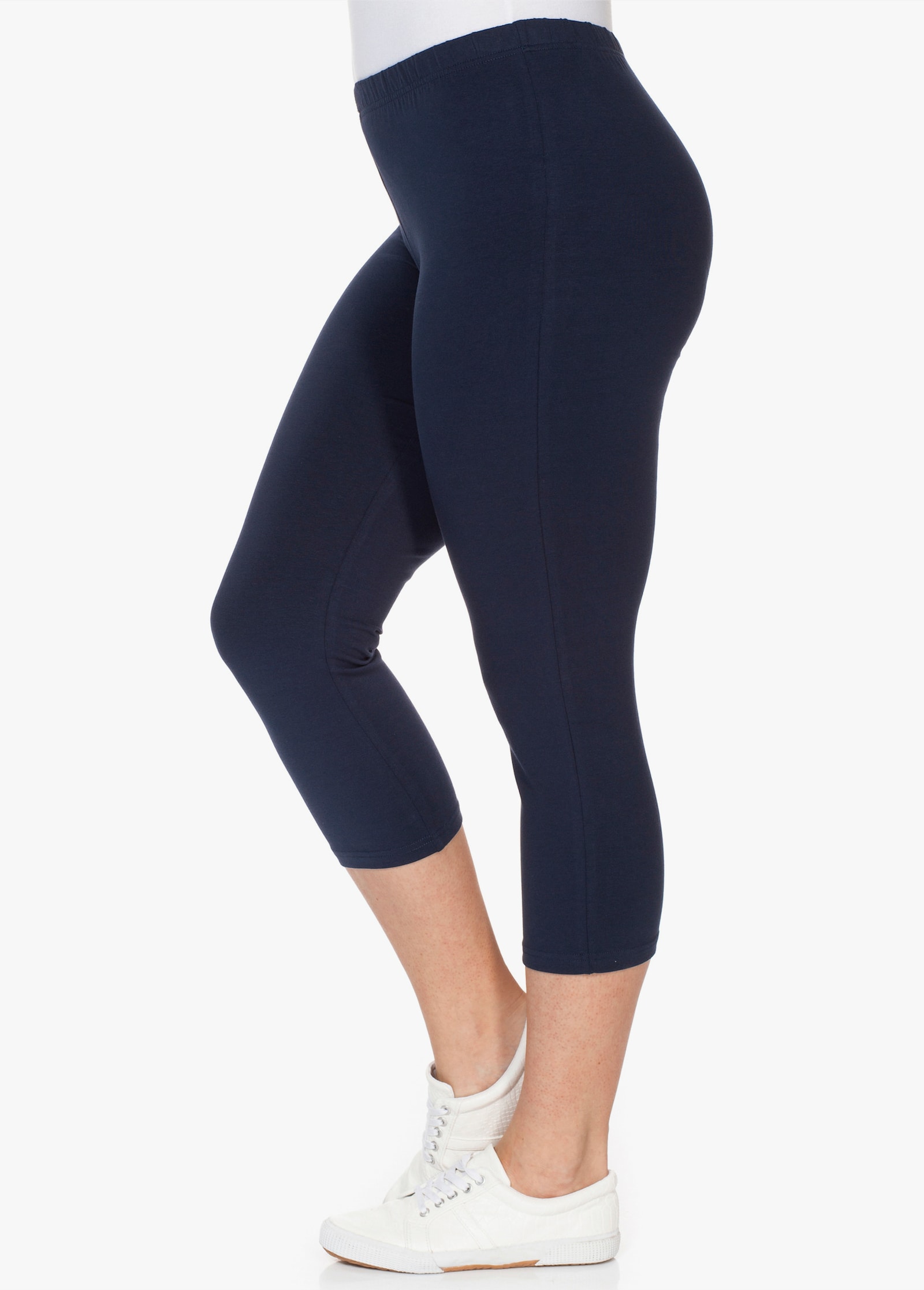 sheego Caprilegging met elastische band - marine