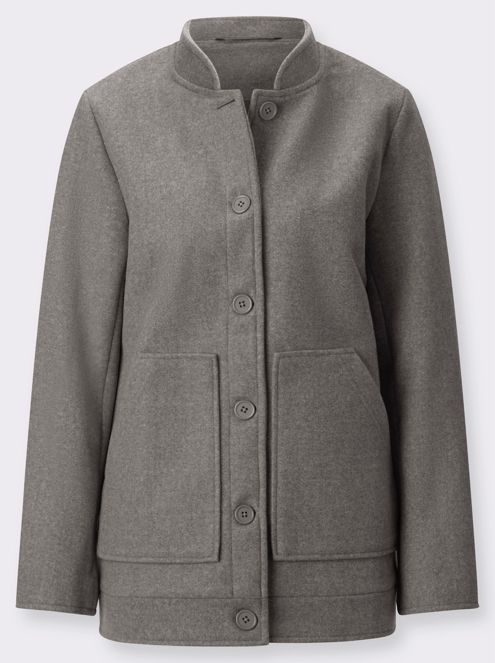 Jacke mit Stehkragen - graphit-meliert