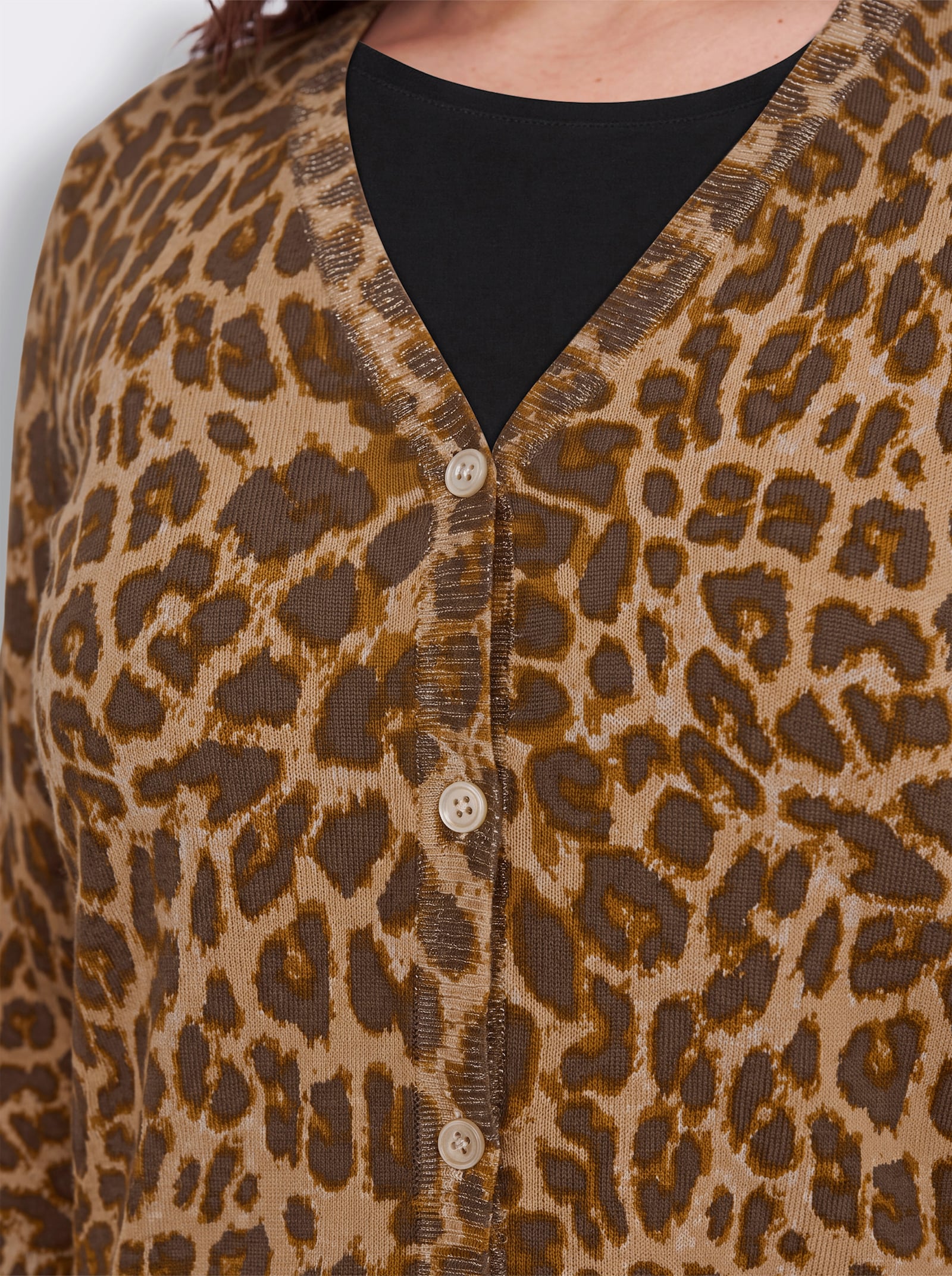 sheego Cardigan mit Animalmuster - camel-schoko-bedruckt