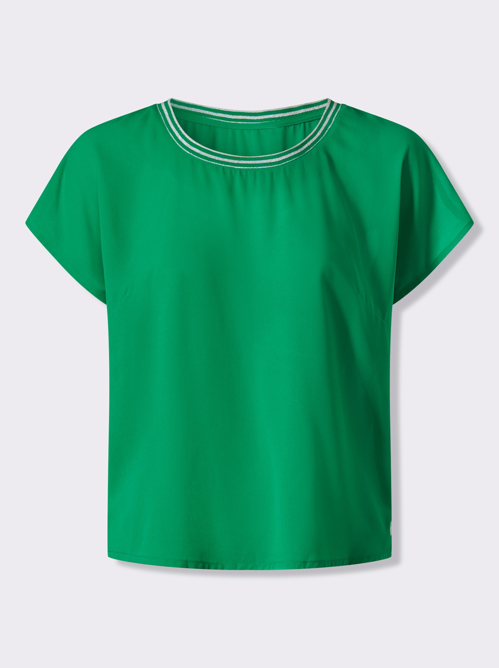 heine Kurzarmbluse mit überschnittener Schulter - grasgrün