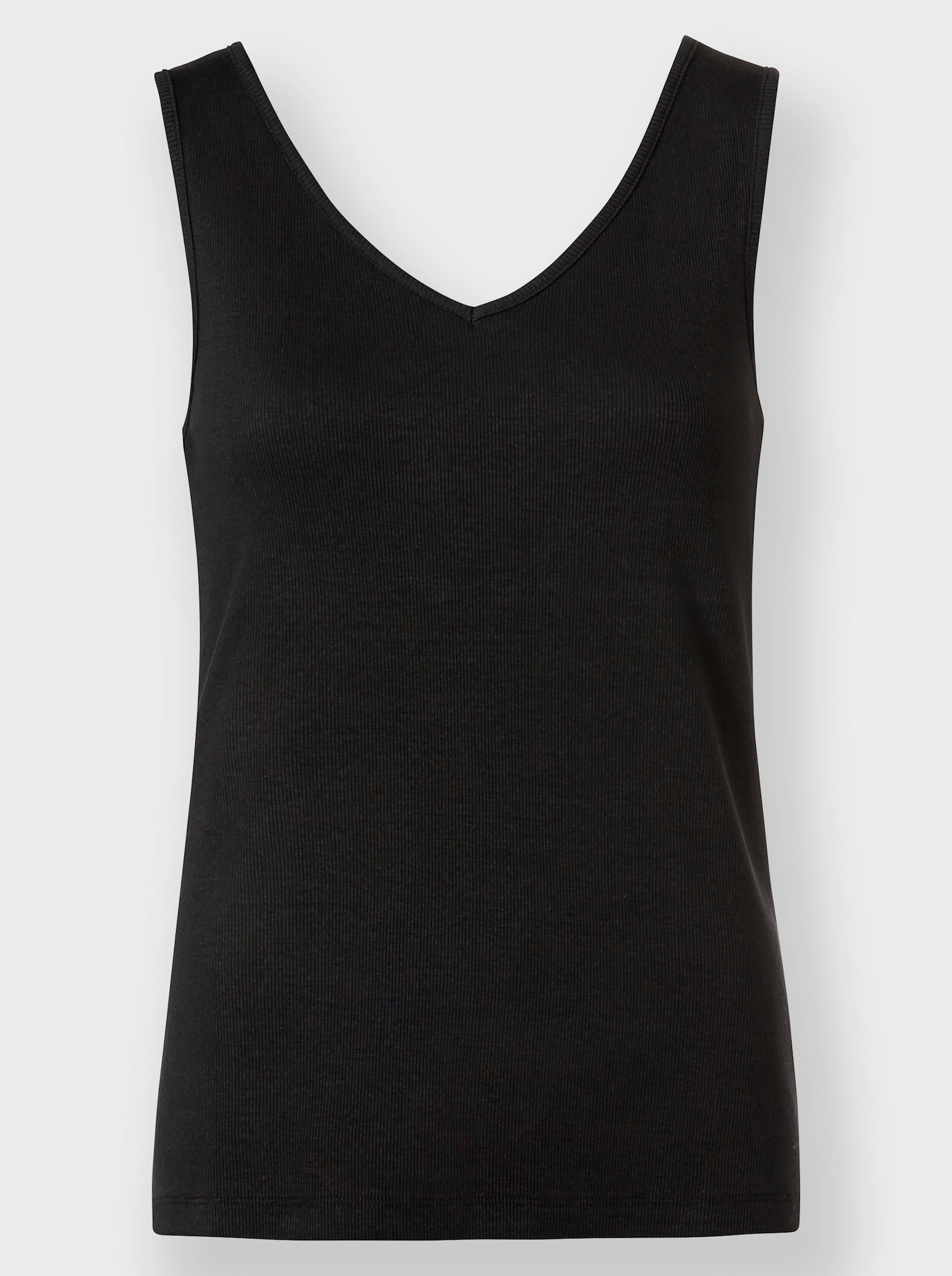 heine Trägertop in Rippenstrukur - schwarz