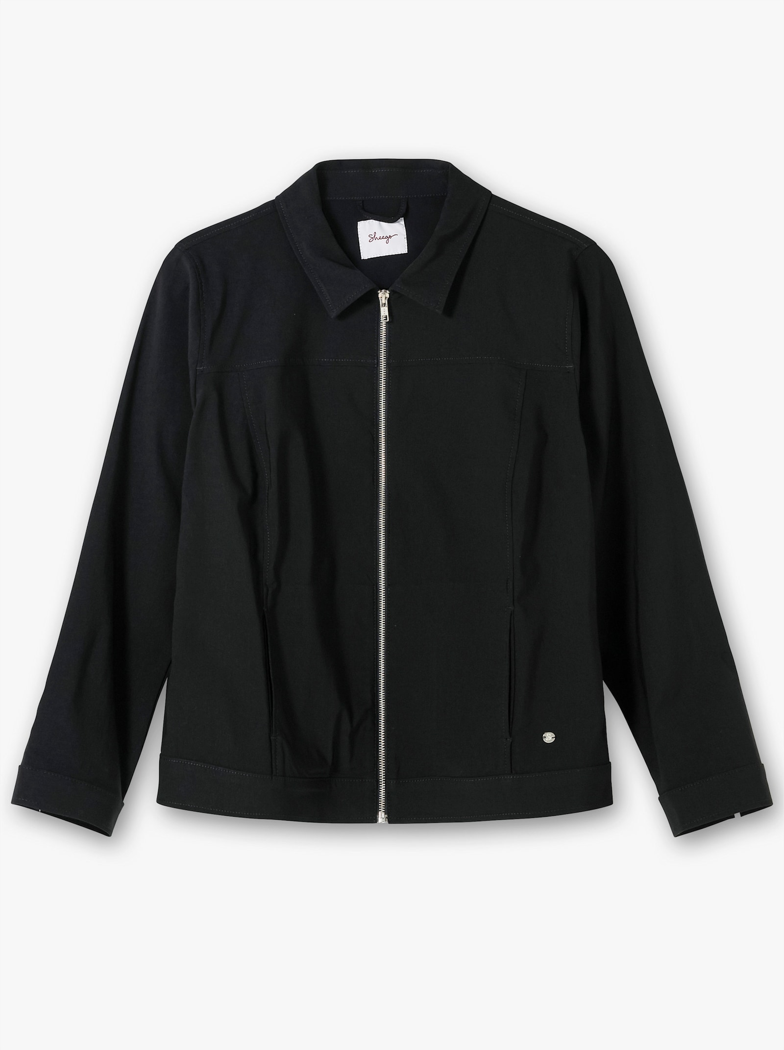 sheego Kurzjacke in taillierter Form, aus Bengalin - schwarz